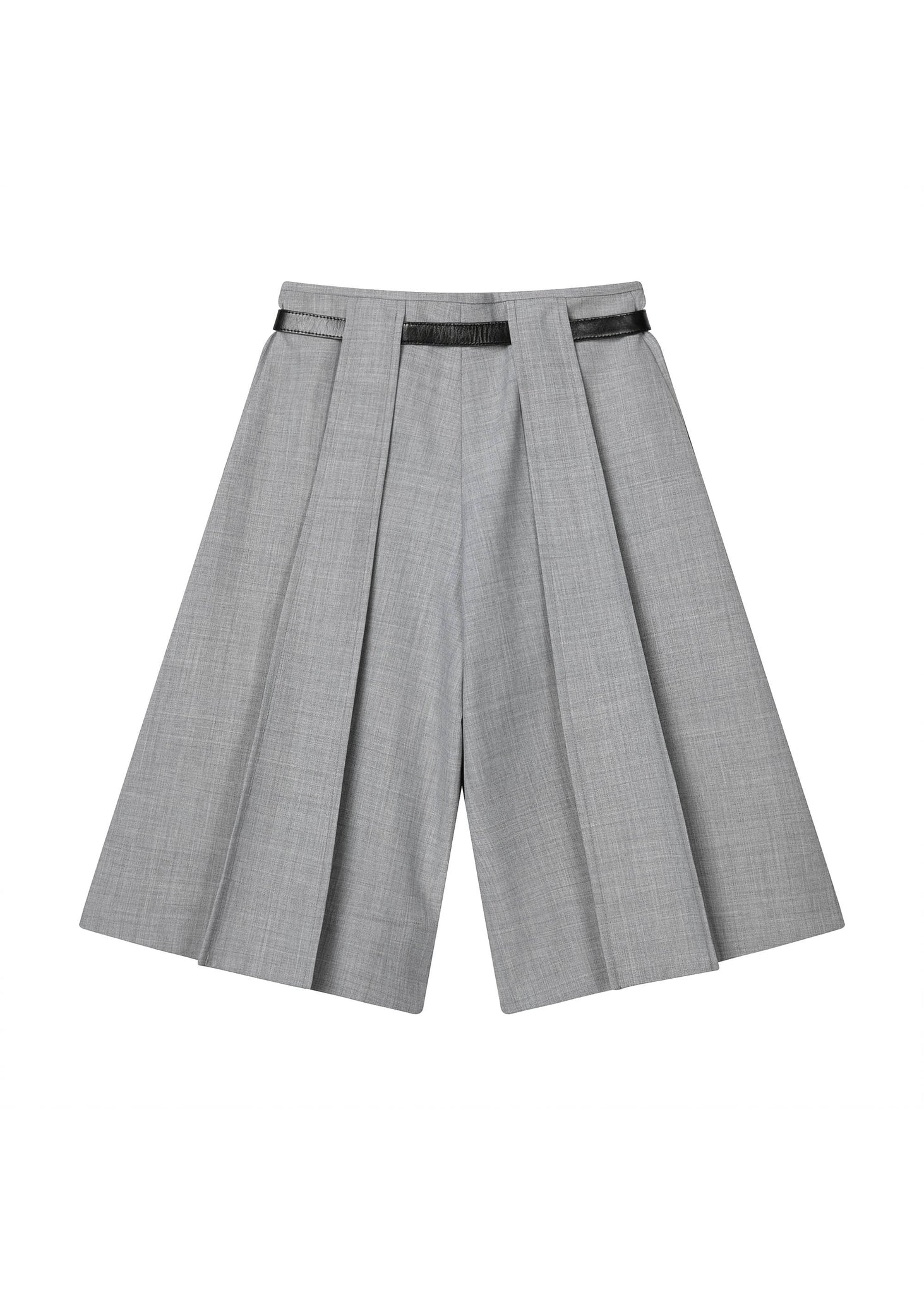 Grey Belted Bermuda Shorts