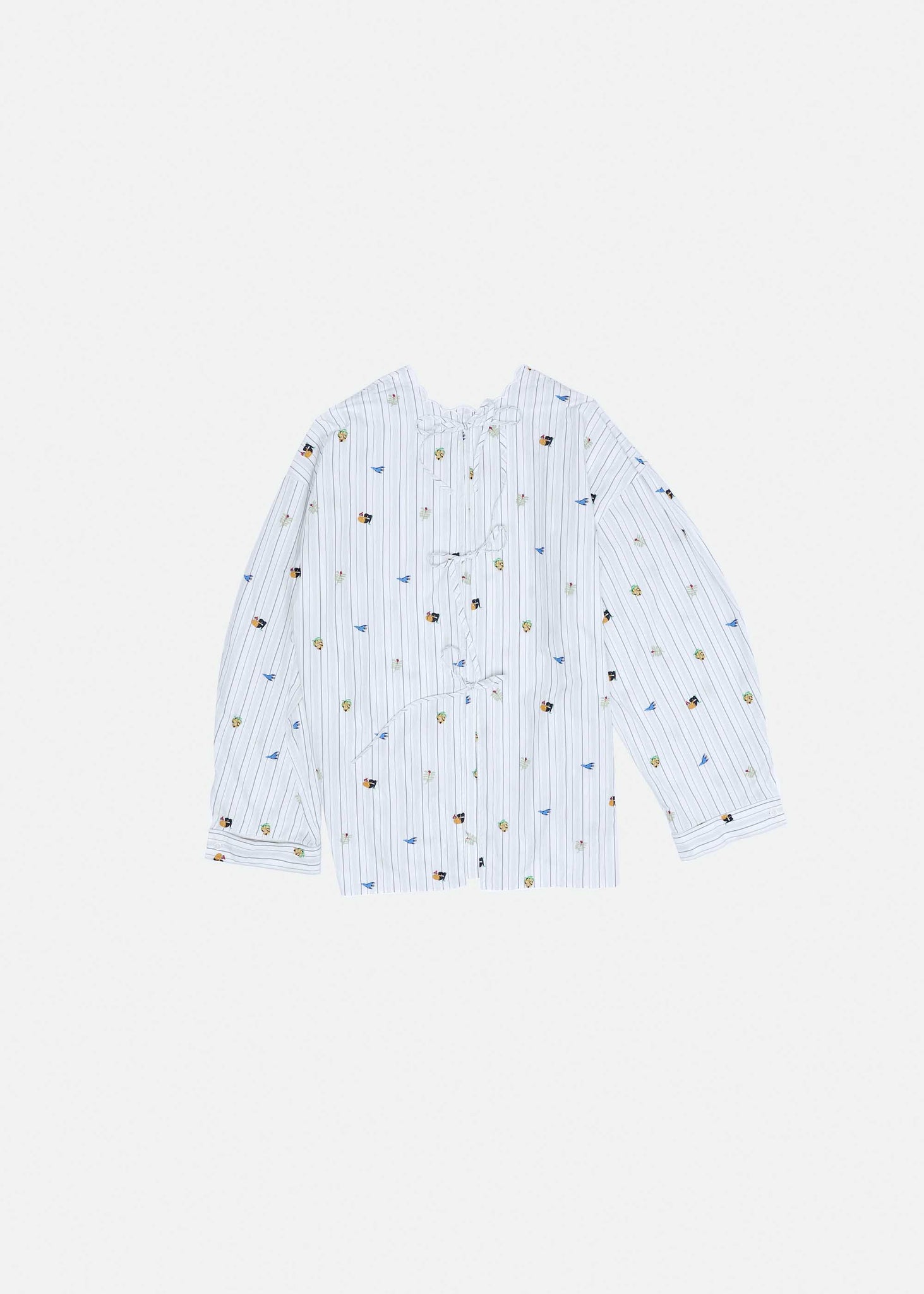 White Reverse Closure Oversized Shirt