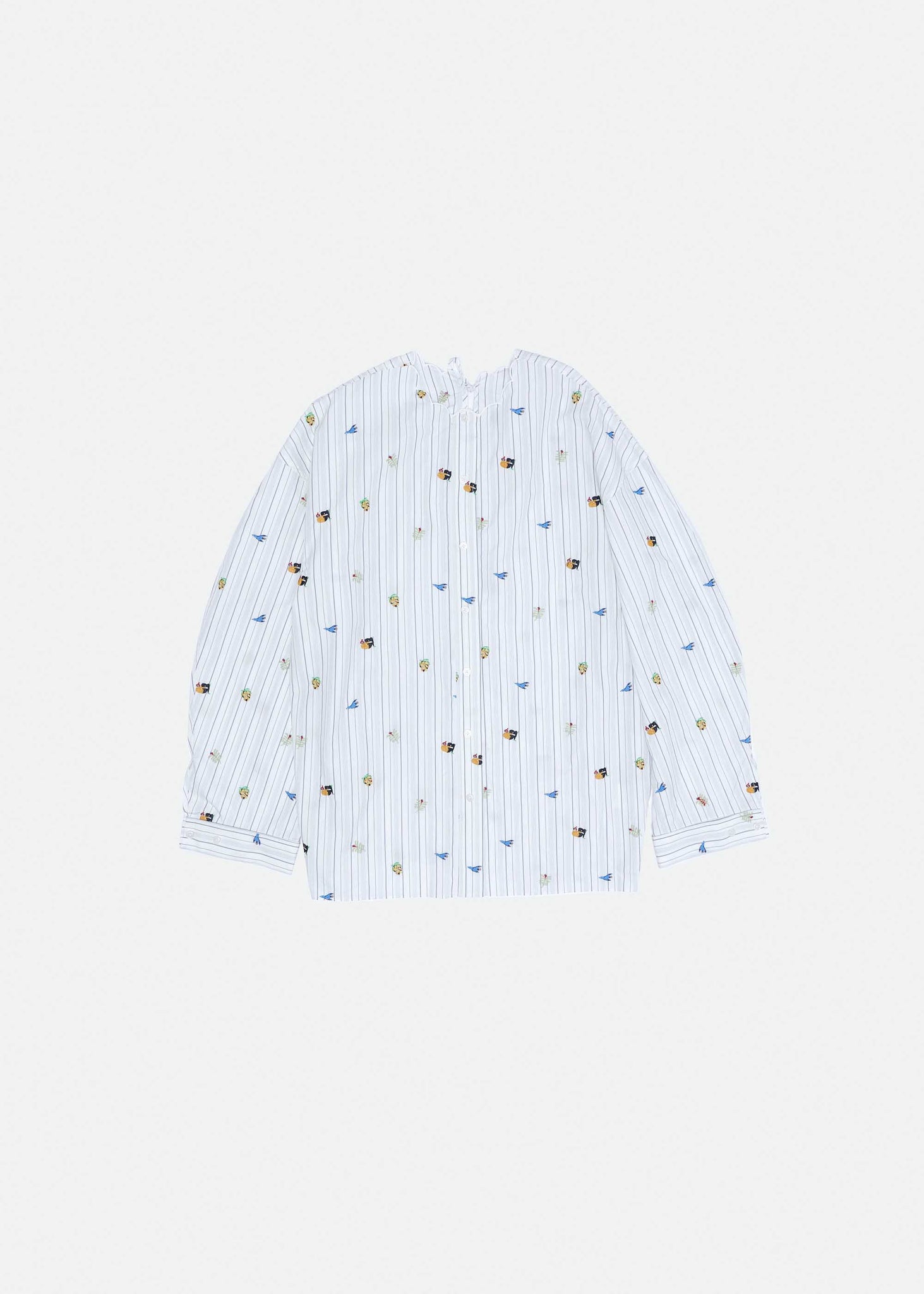 White Reverse Closure Oversized Shirt