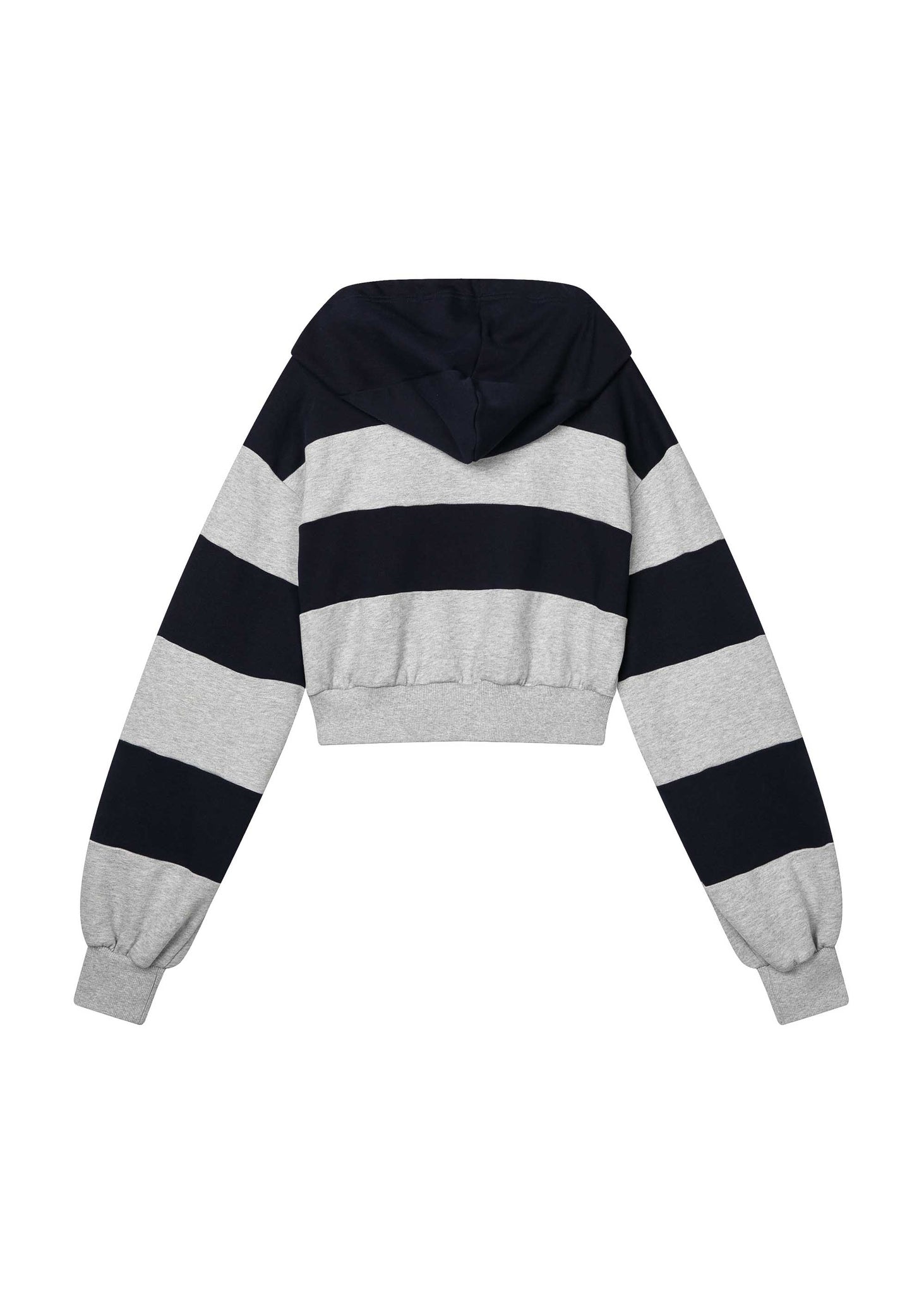 Navy Stripe Cropped Hoodie