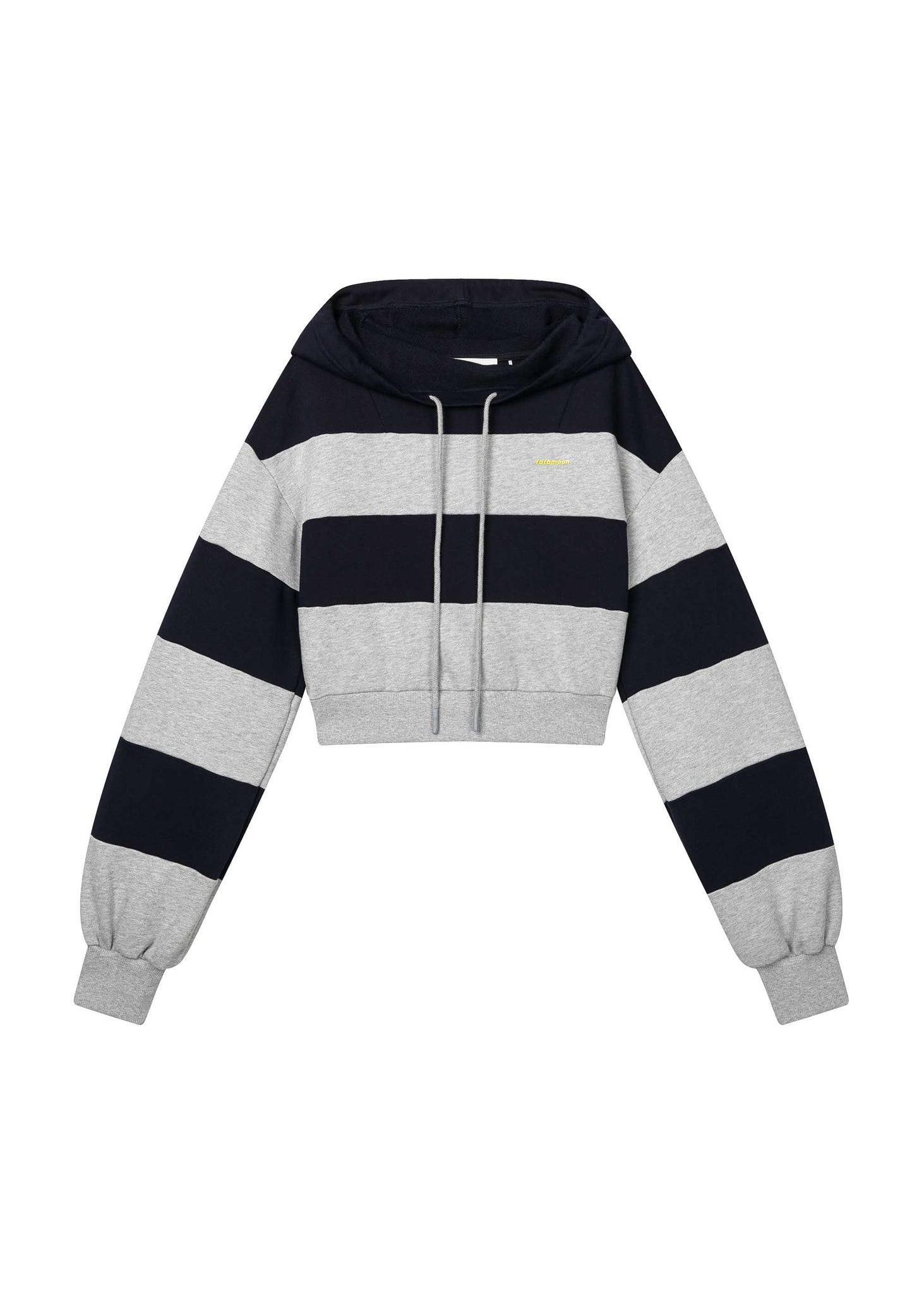 Navy Stripe Cropped Hoodie