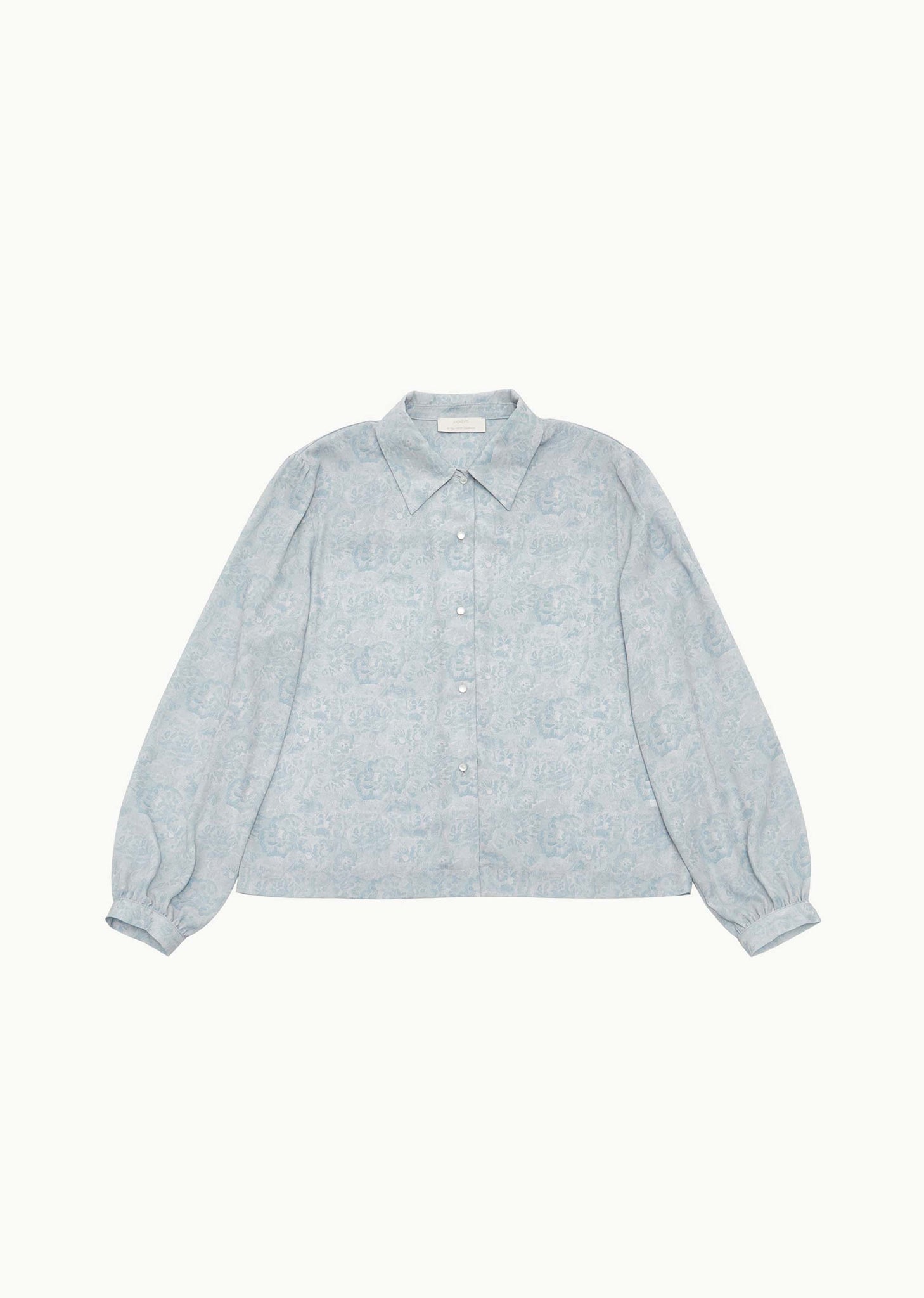 Pale Blue Floral Pattern Shirt