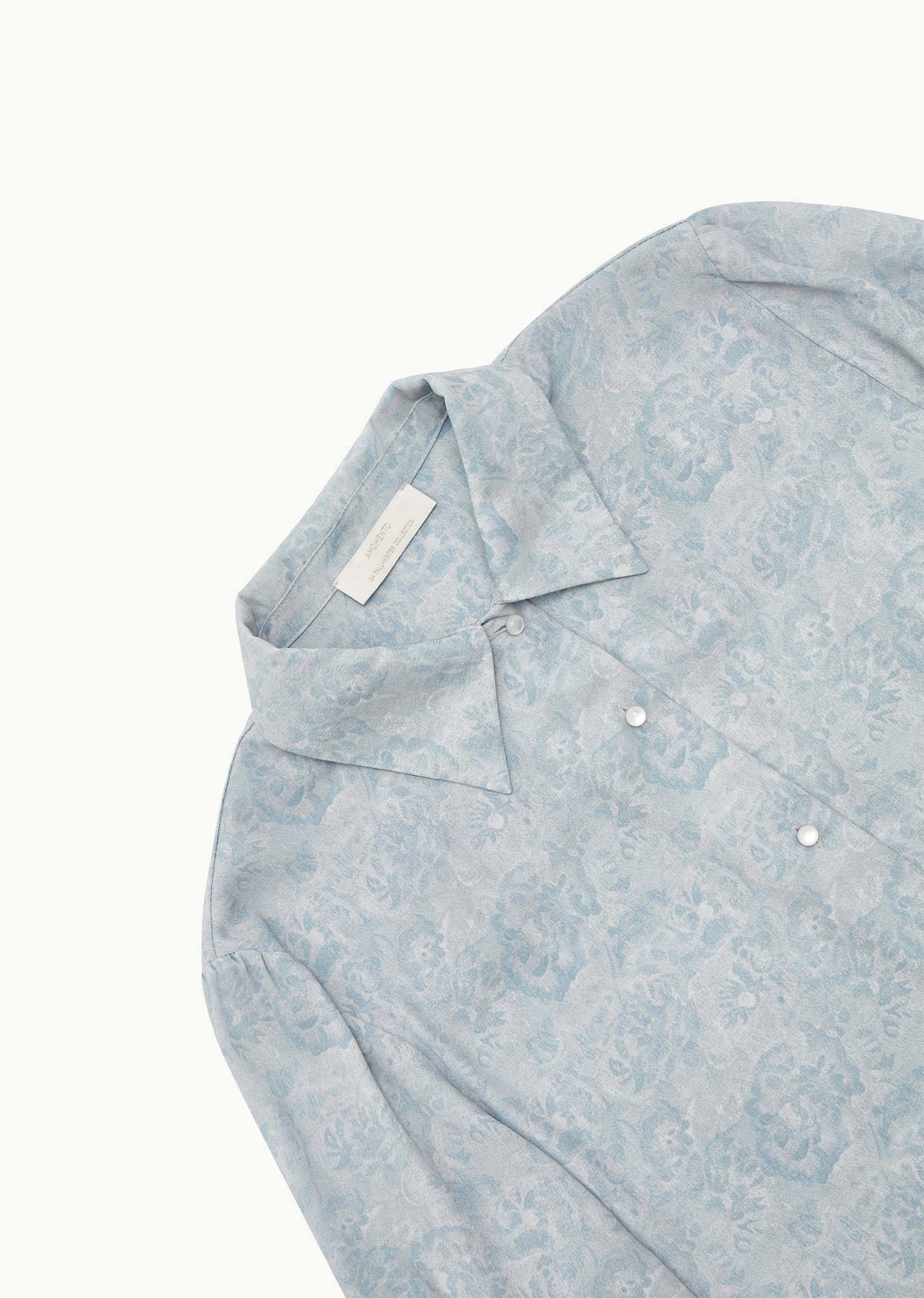 Pale Blue Floral Pattern Shirt