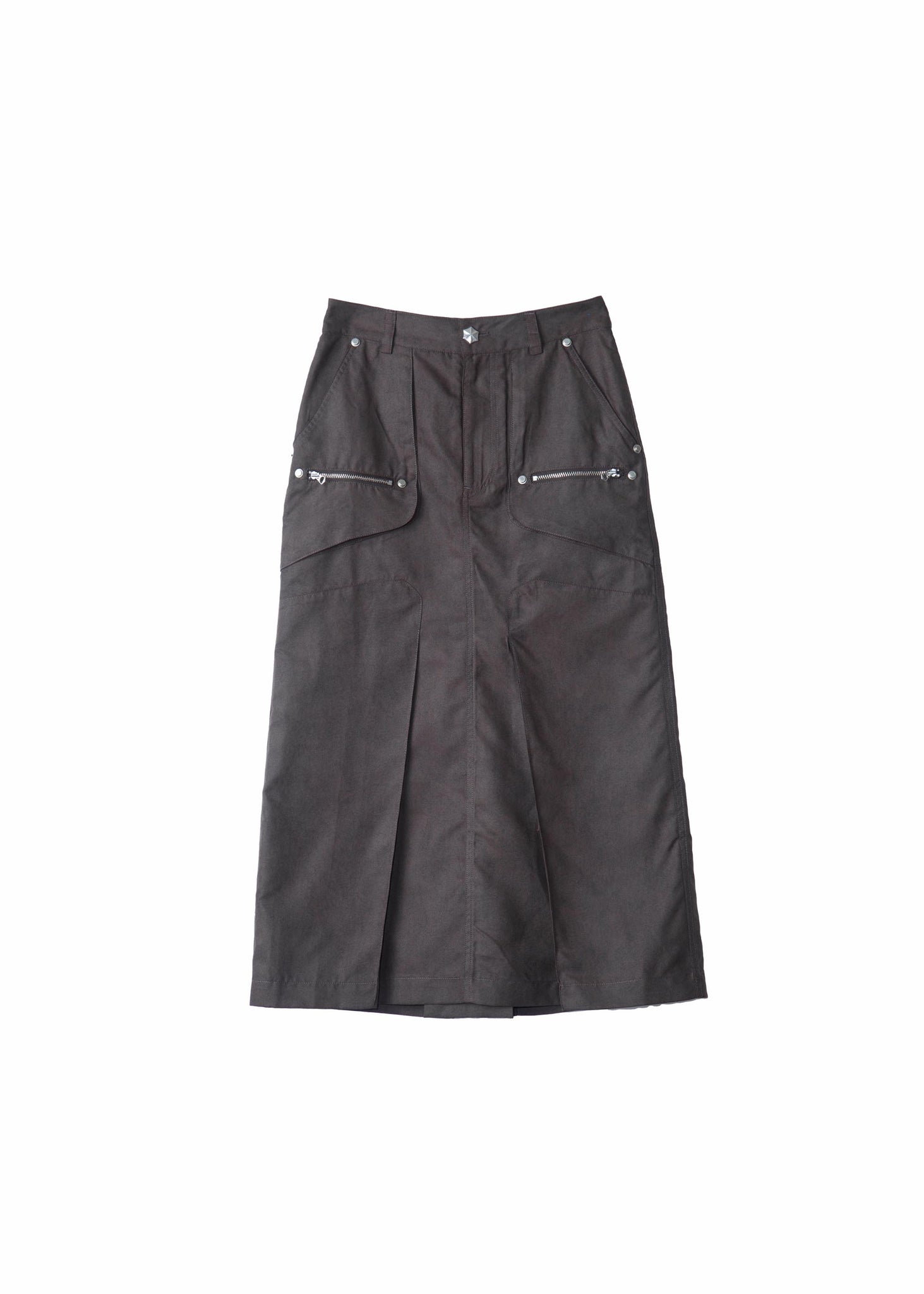 Grey Panelled Midi Skirt