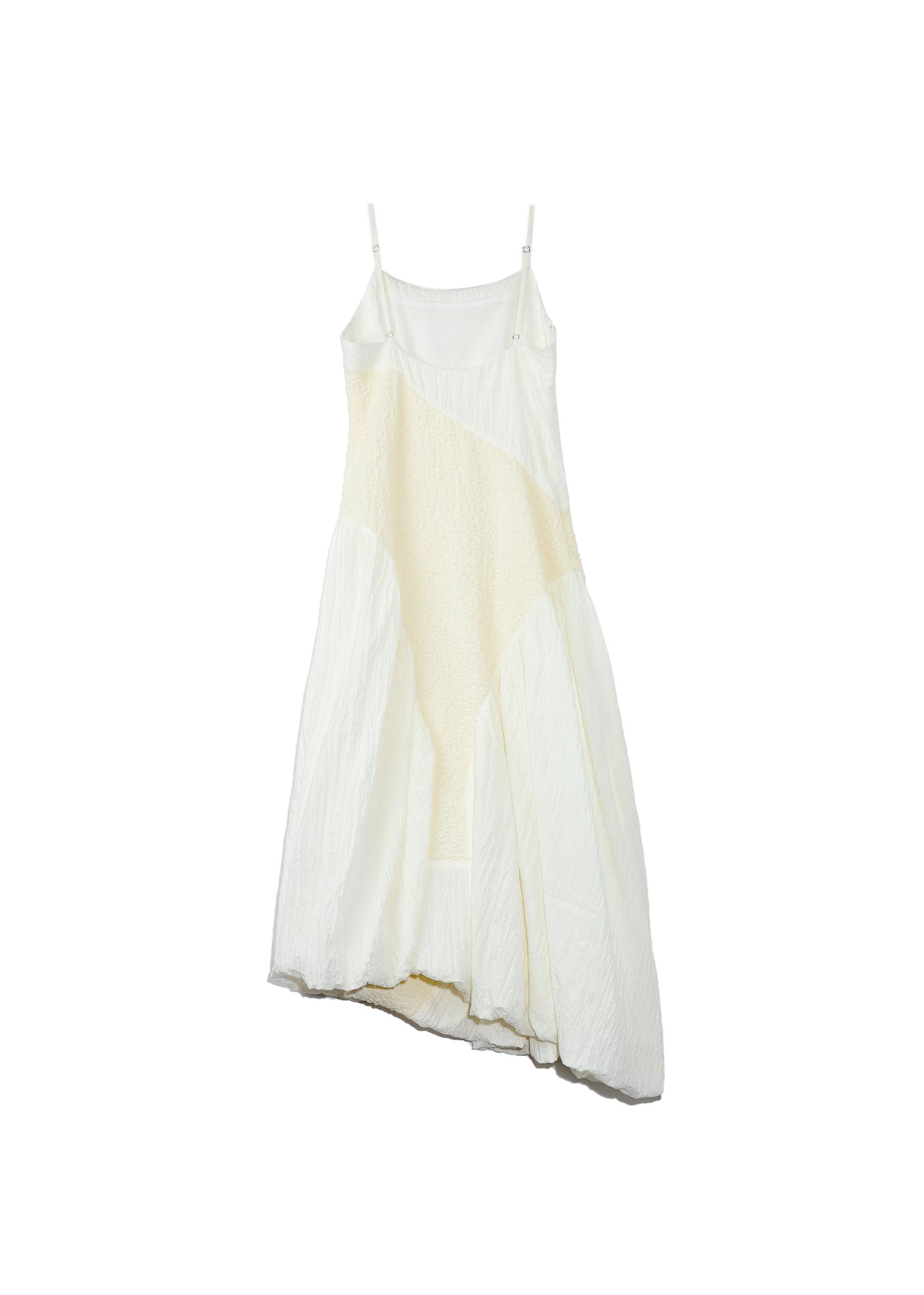 White Asymmetric Balloon Skirt Dress