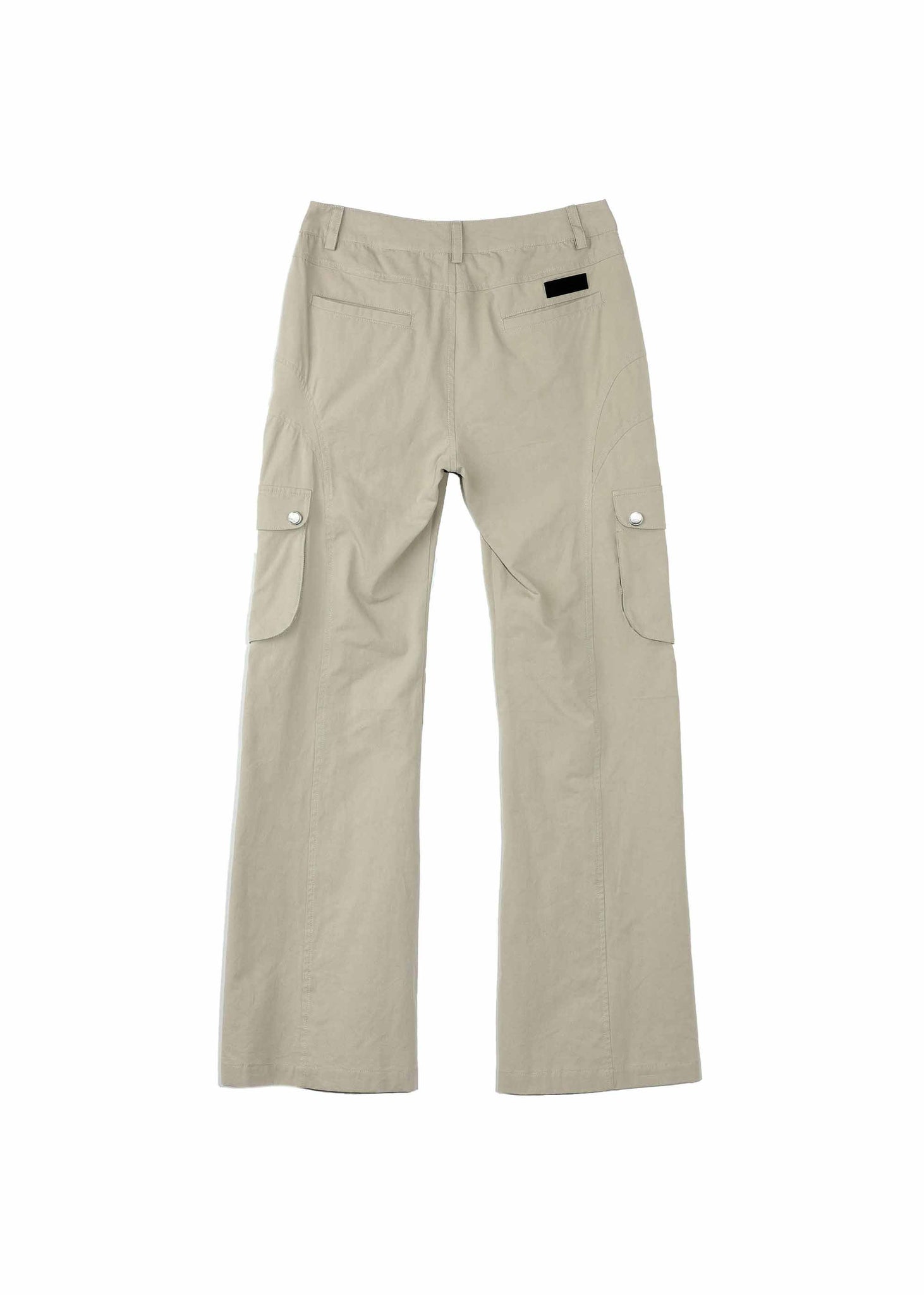 Beige Flare Cargo Pants