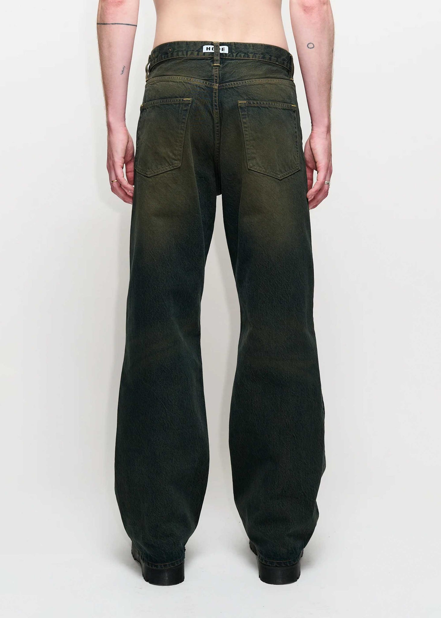 Dirty Green Wide-Leg Jeans