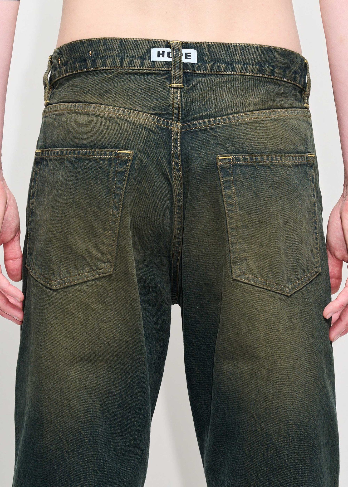 Dirty Green Wide-Leg Jeans