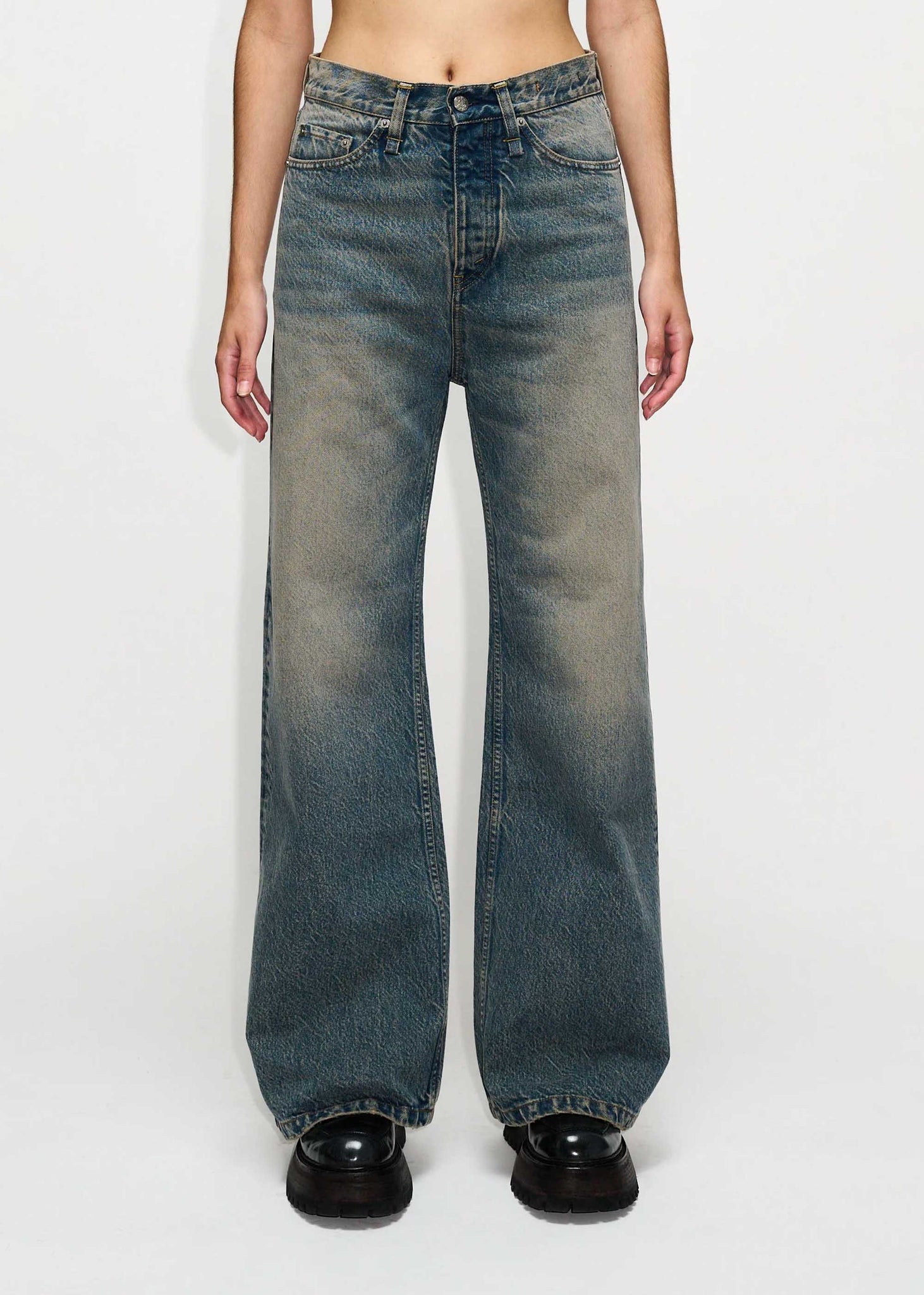 Faded Blue Flared Jeans