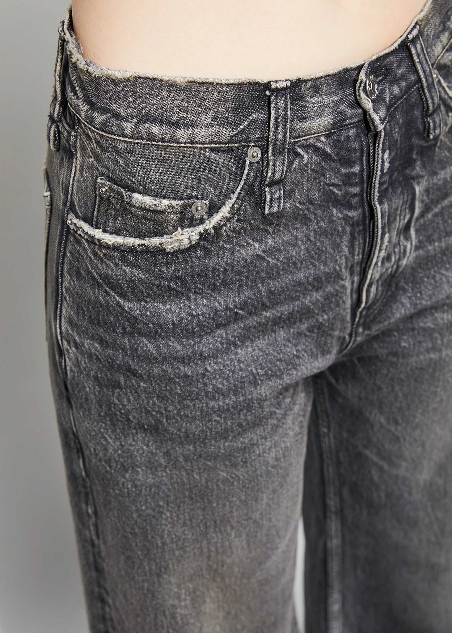 Distressed Black Flared Jeans