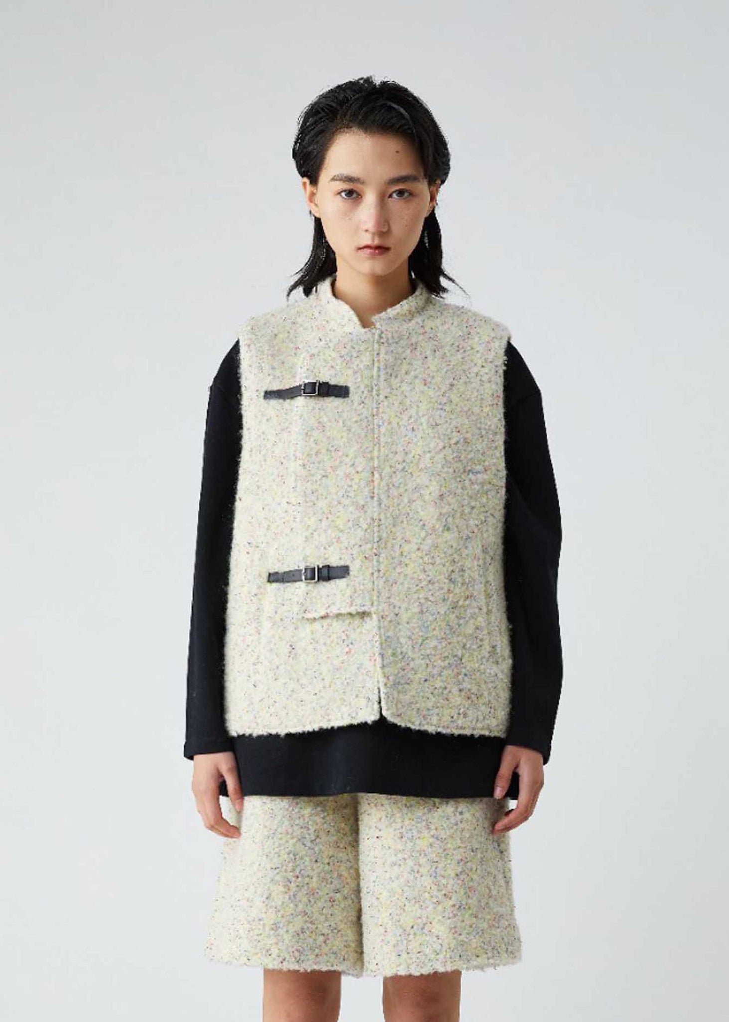 Speckled Beige Wool Vest