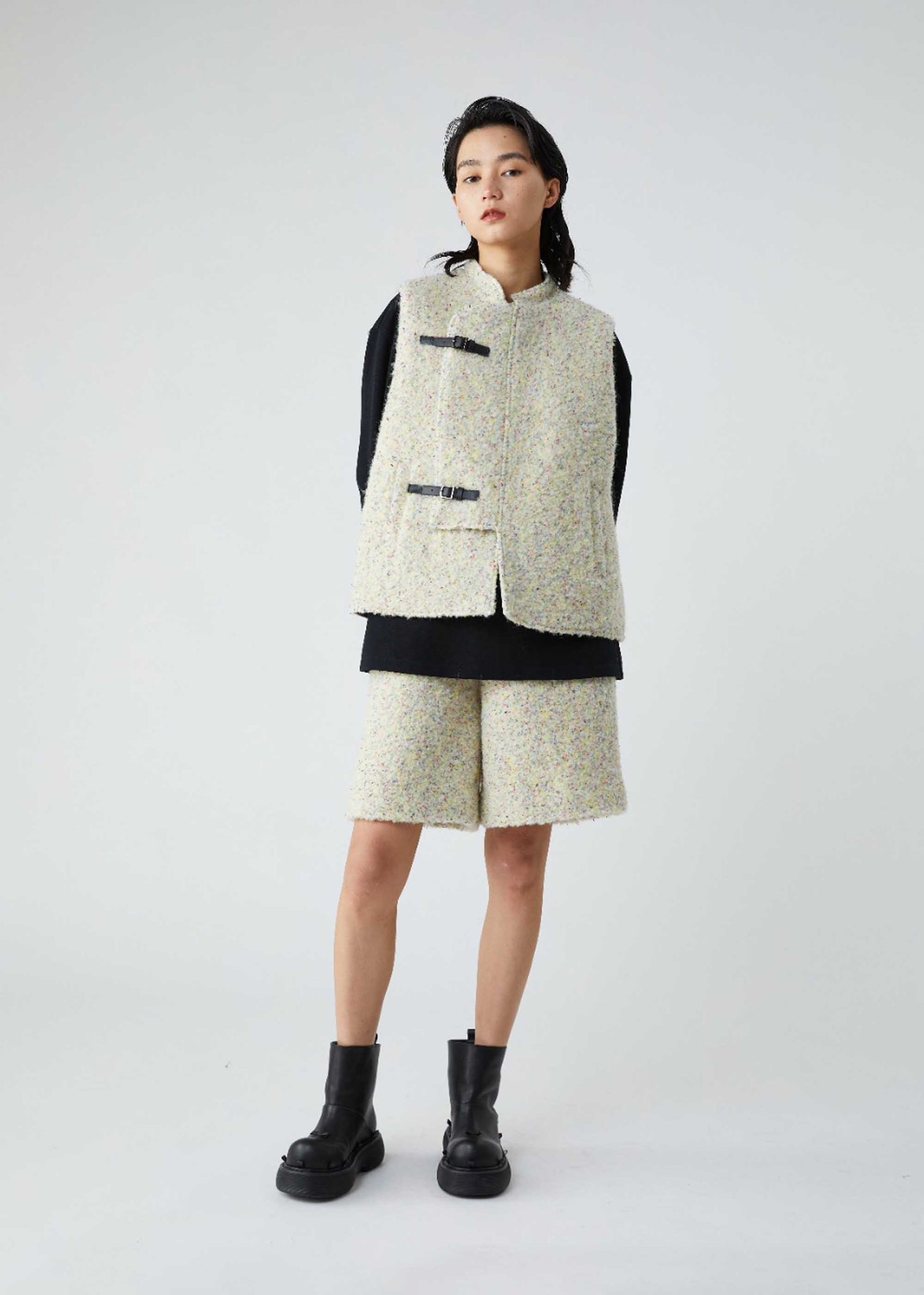 Speckled Beige Wool Vest