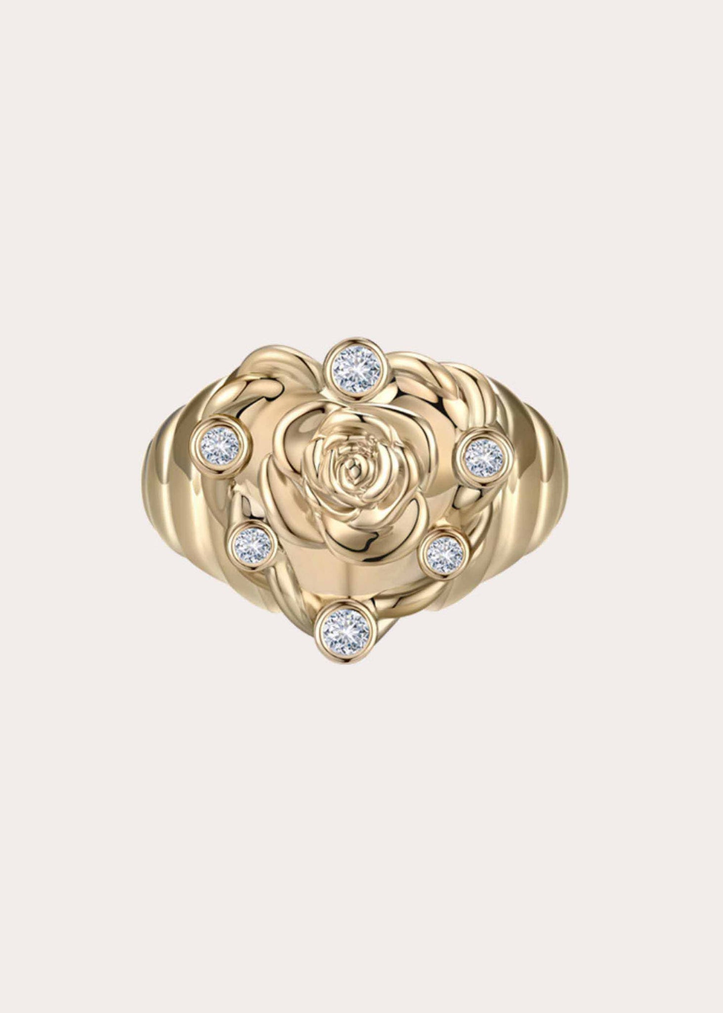 Gold Rose Heart Ring