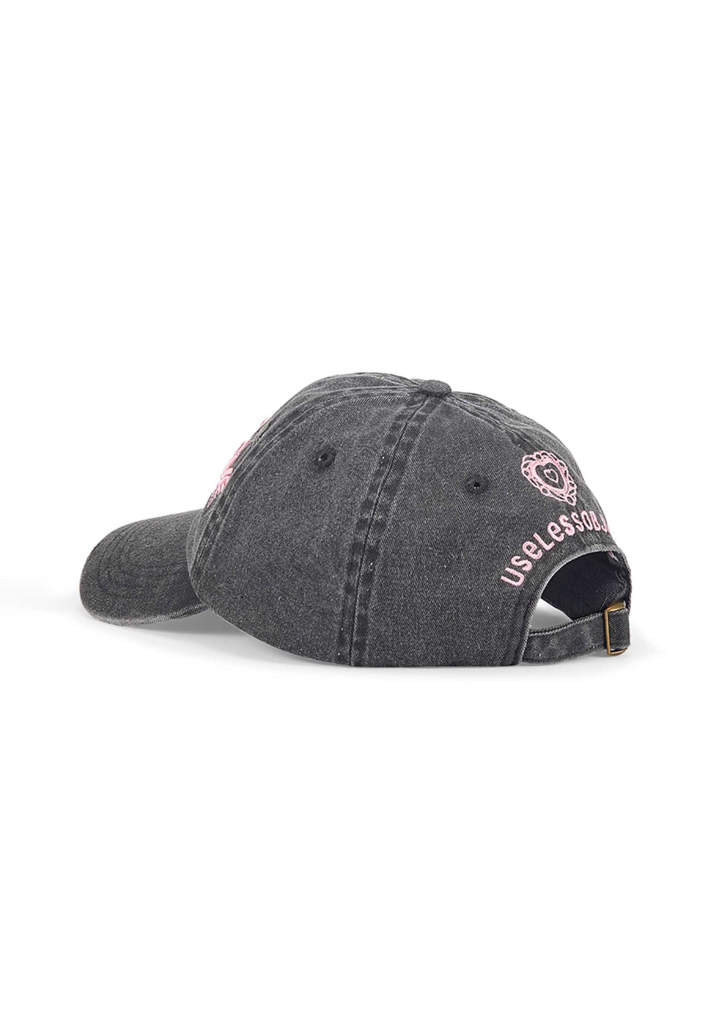 Grey Denim Embroidered Cap