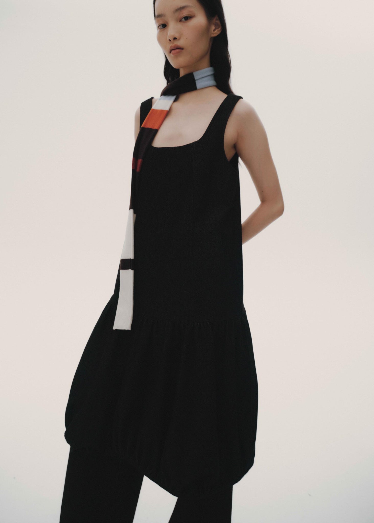 Black Denim Apron Dress