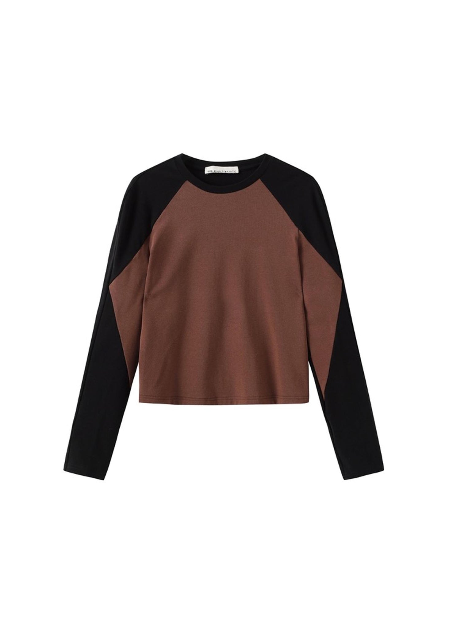 Brown & Black Panelled Baseball T-Shirt