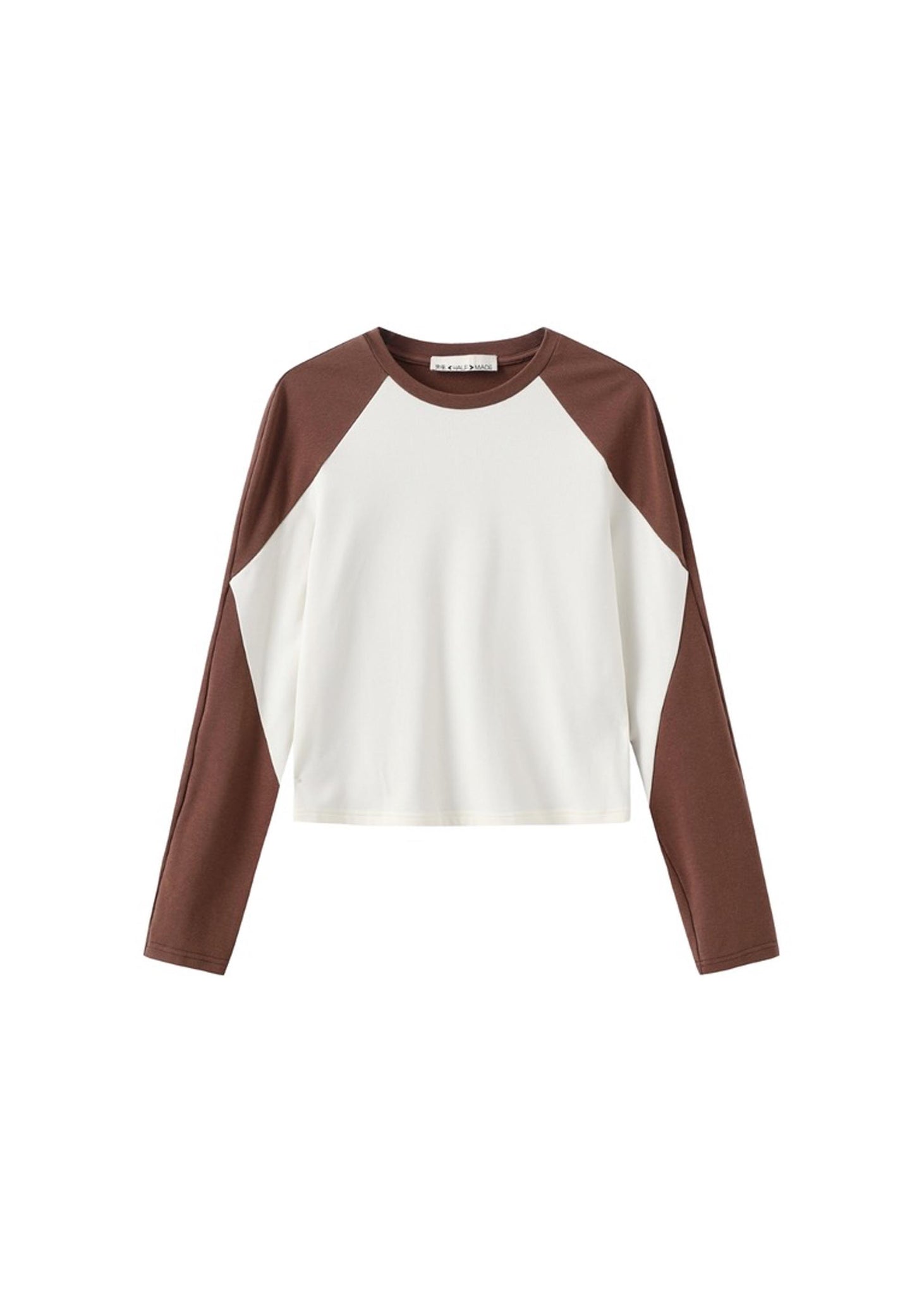 Brown & White Panelled Baseball T-Shirt