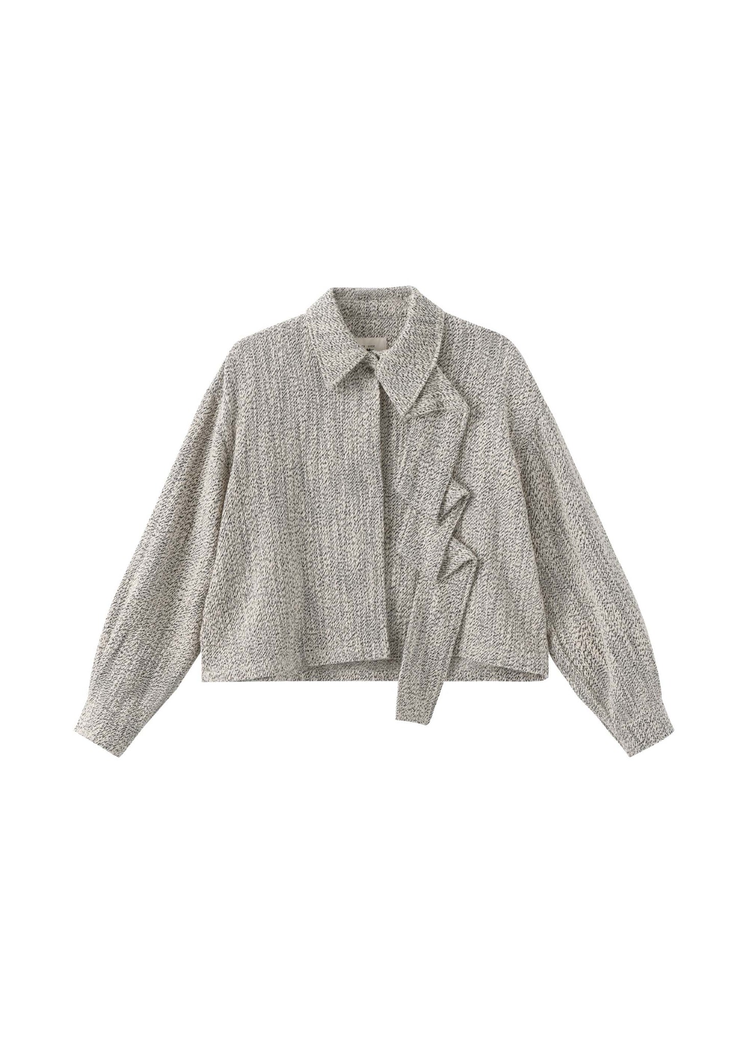 Beige Collar Trim Blouson