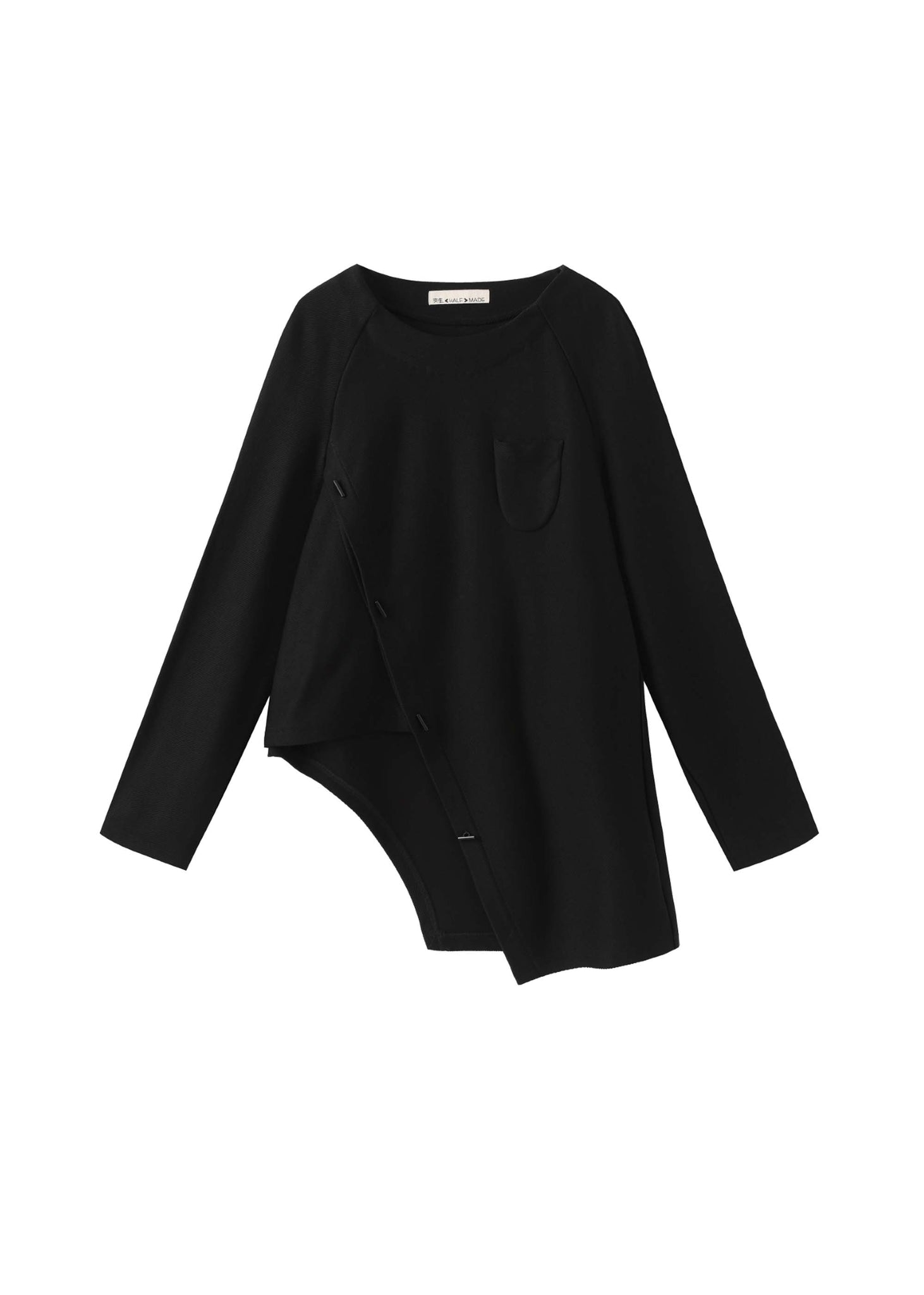 Black Asymmetric Panelled Shirt