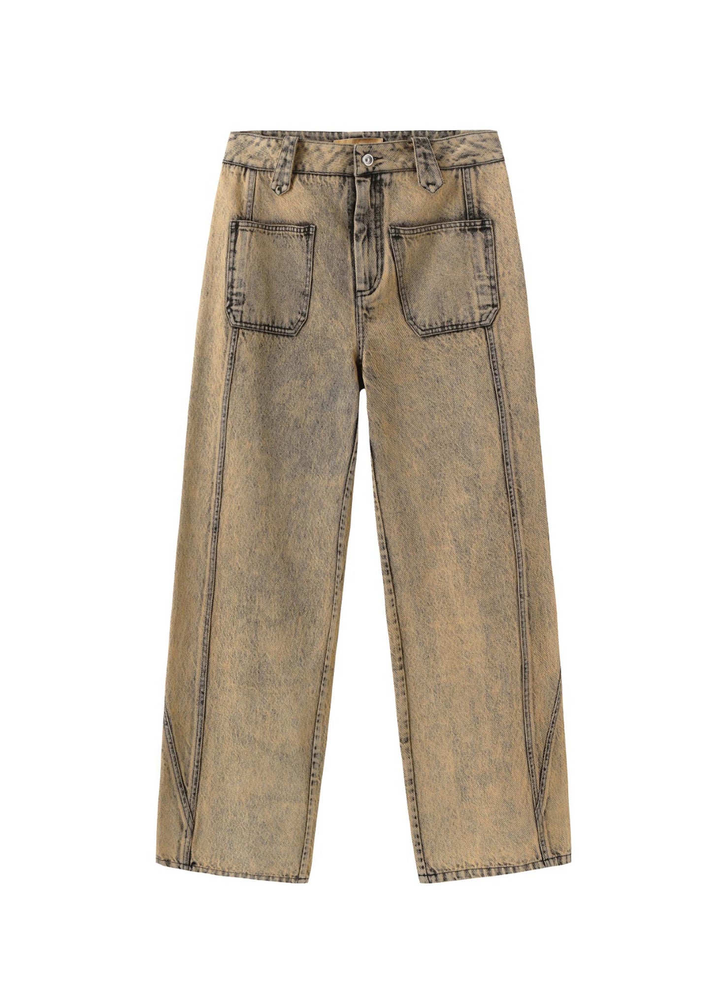 Gold Faded Patch Pocket Jeans