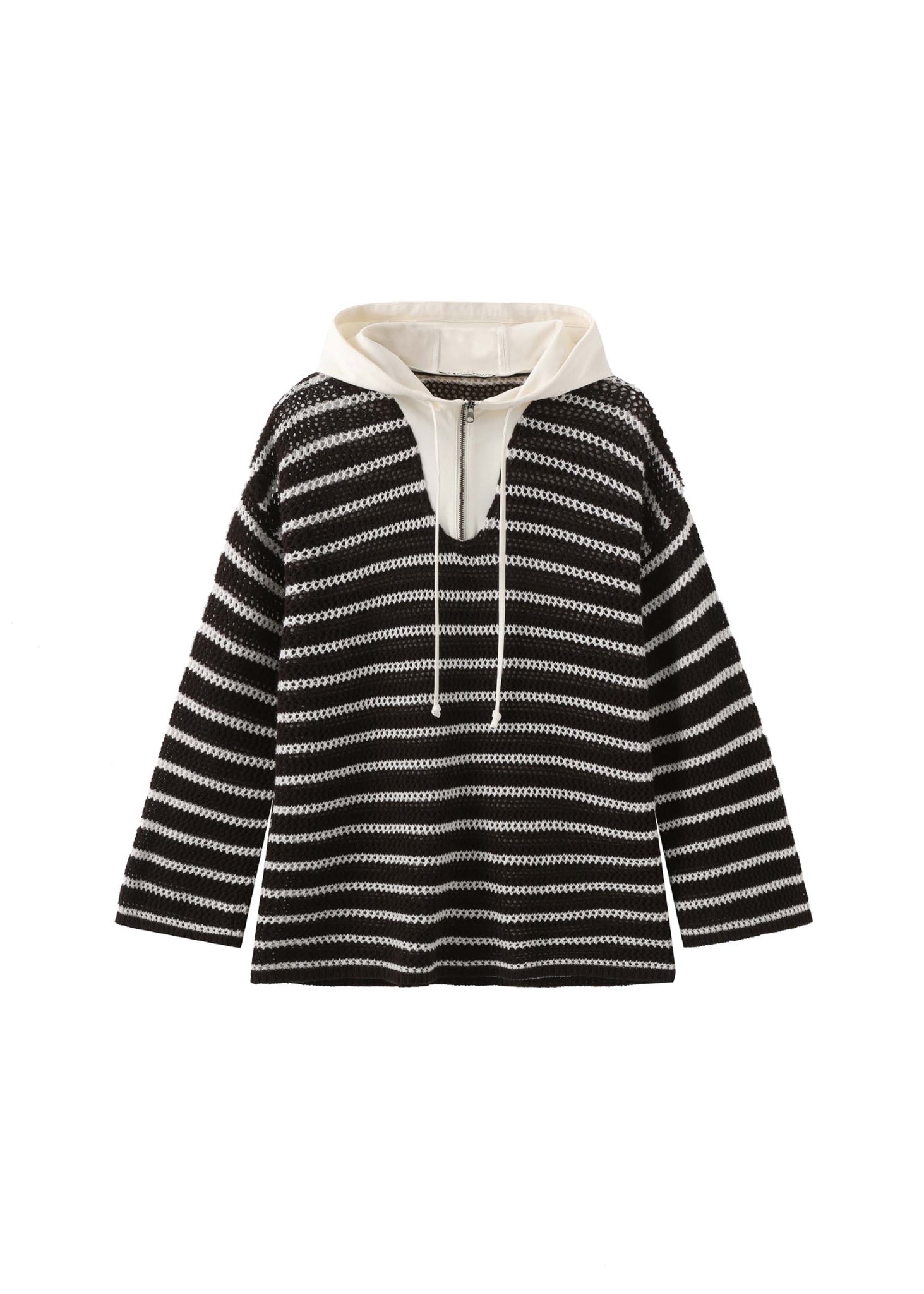 Black & White Stripped Knit Anorak