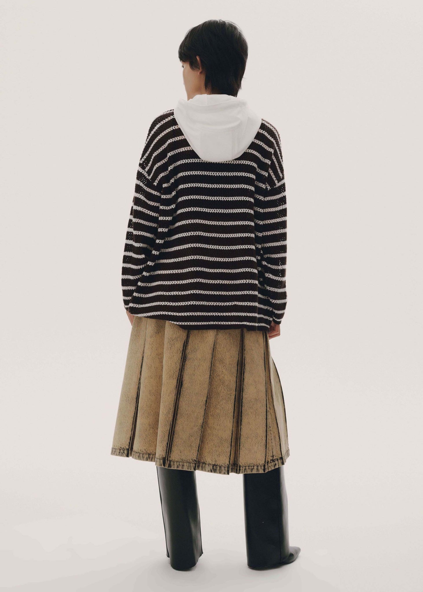 Black & White Stripped Knit Anorak