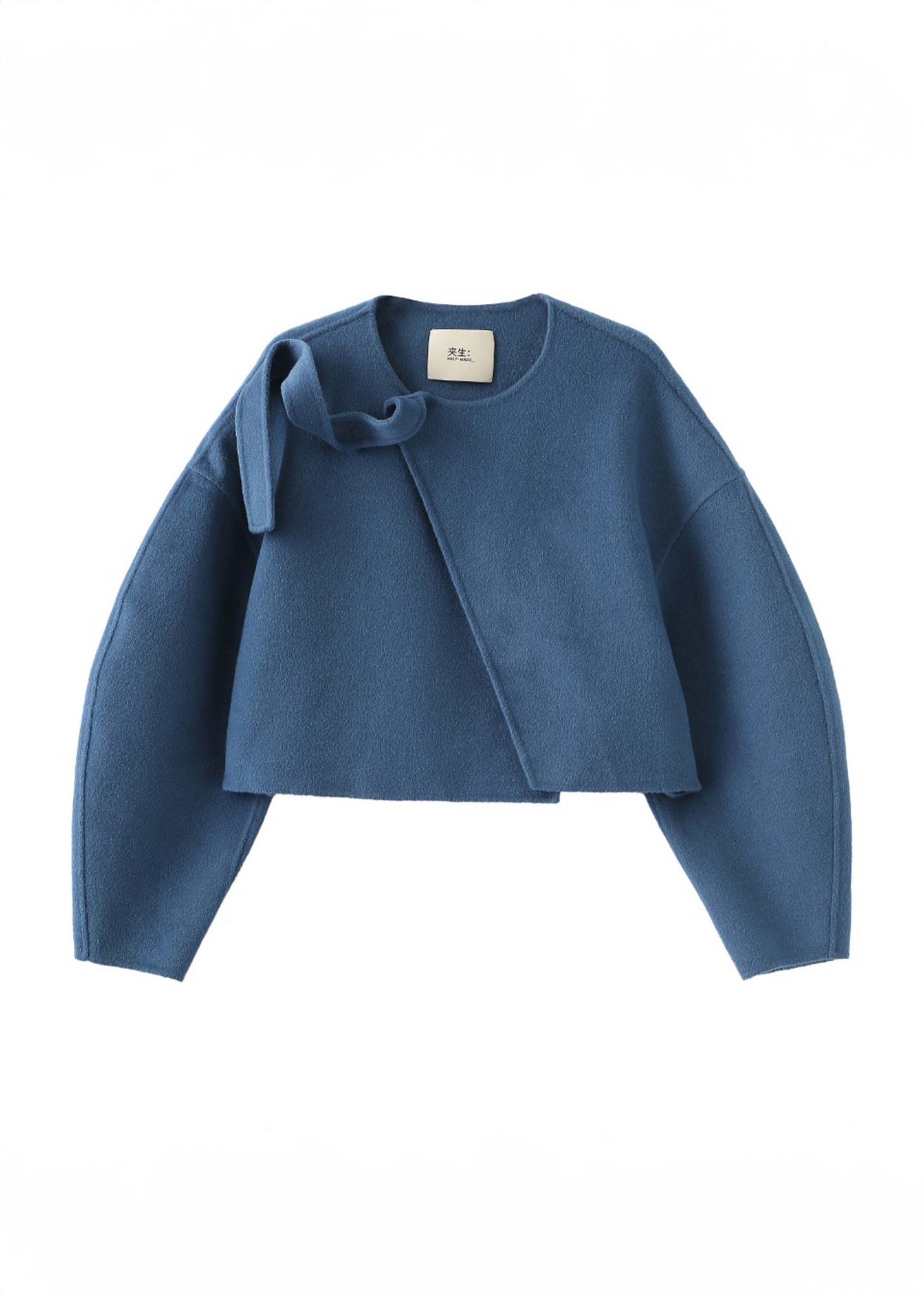 Blue Ribboned Collarless Jacket