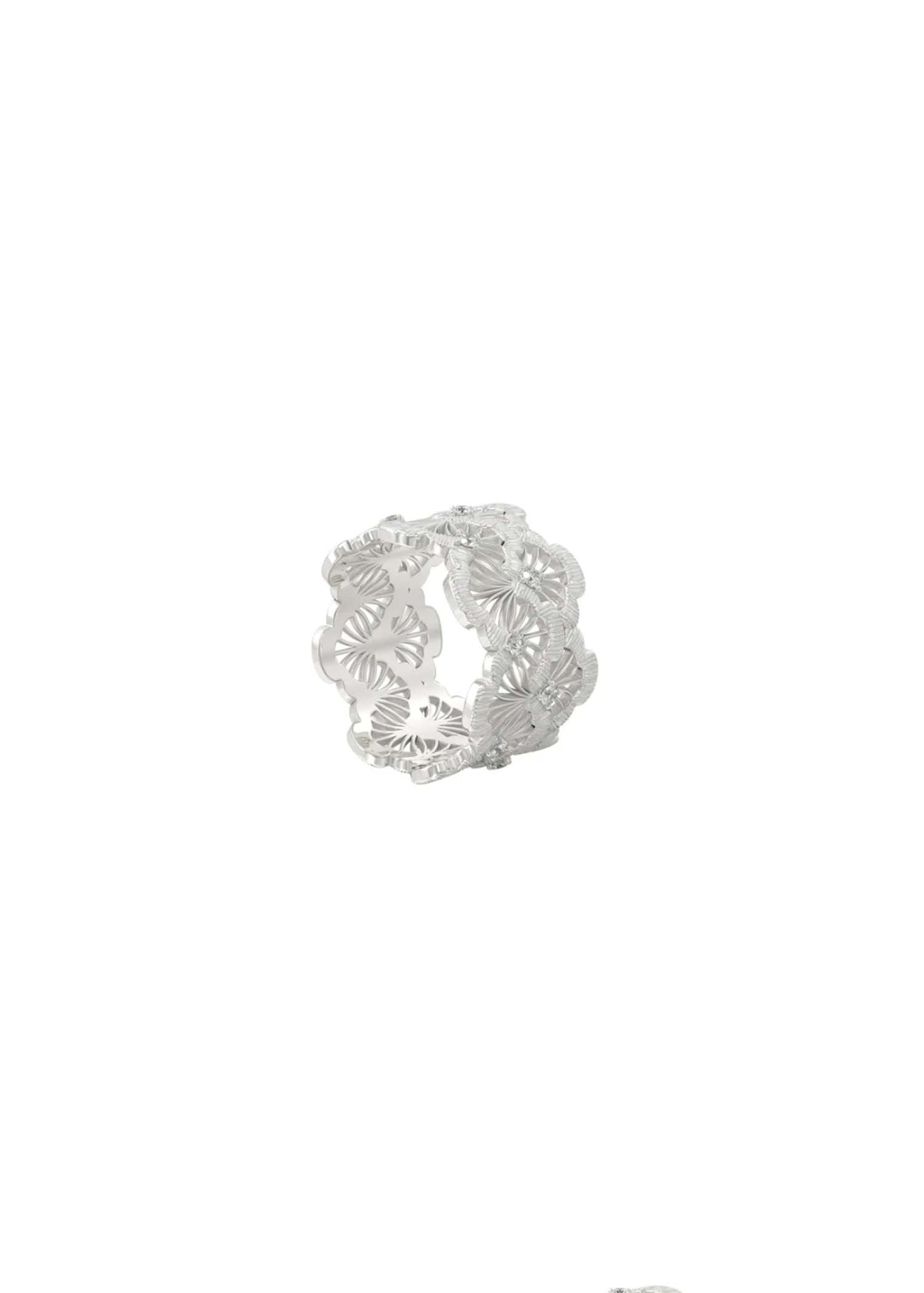 Double-Layer Lace Fan Ring