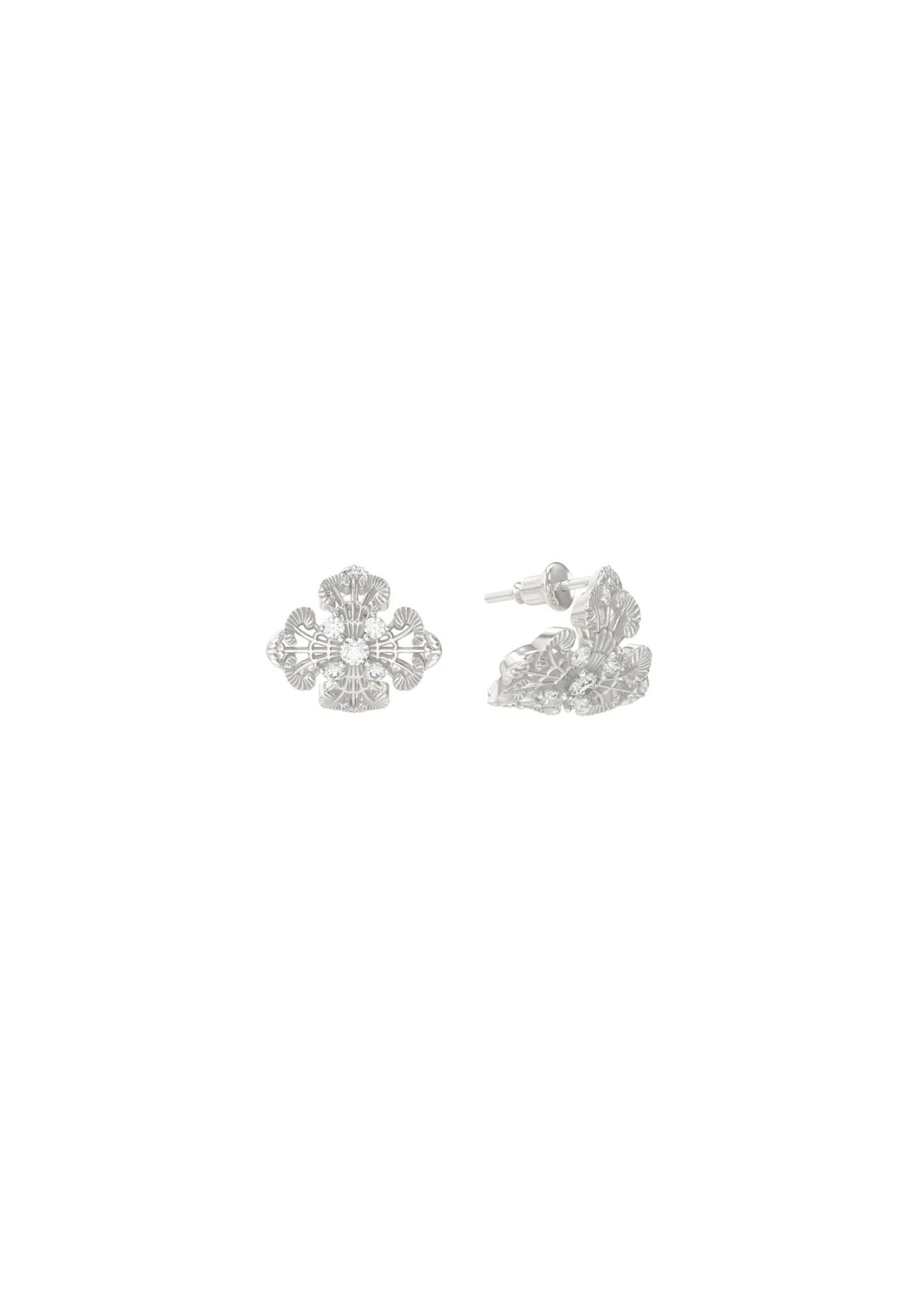 Lace Curved Stud Earrings