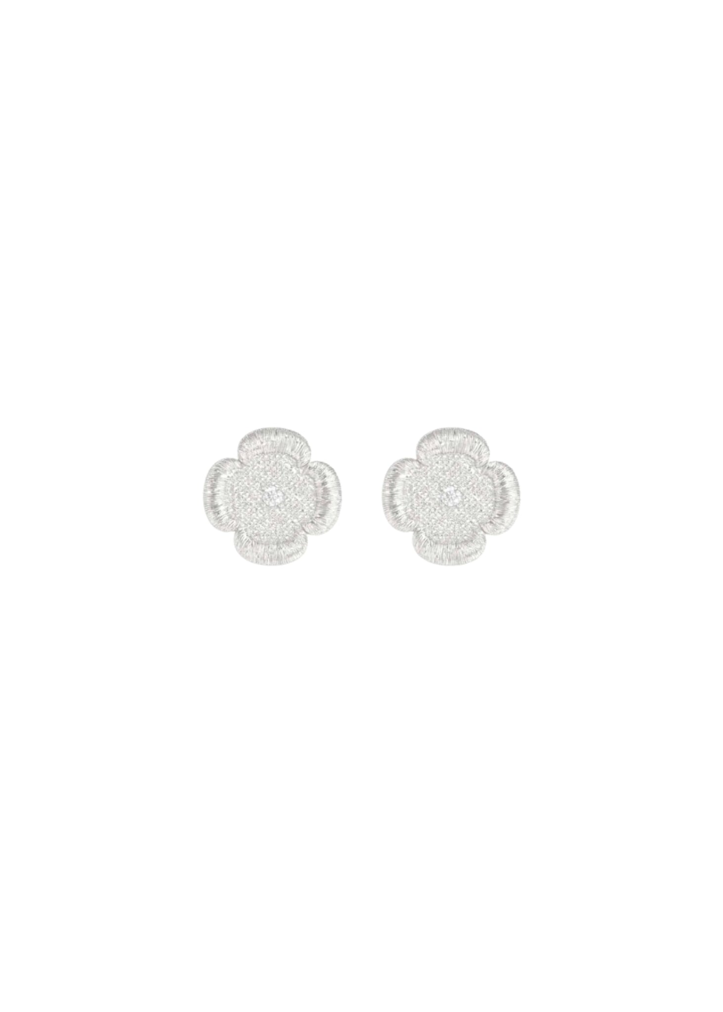 Lace Embroidered Flower Stud Earrings