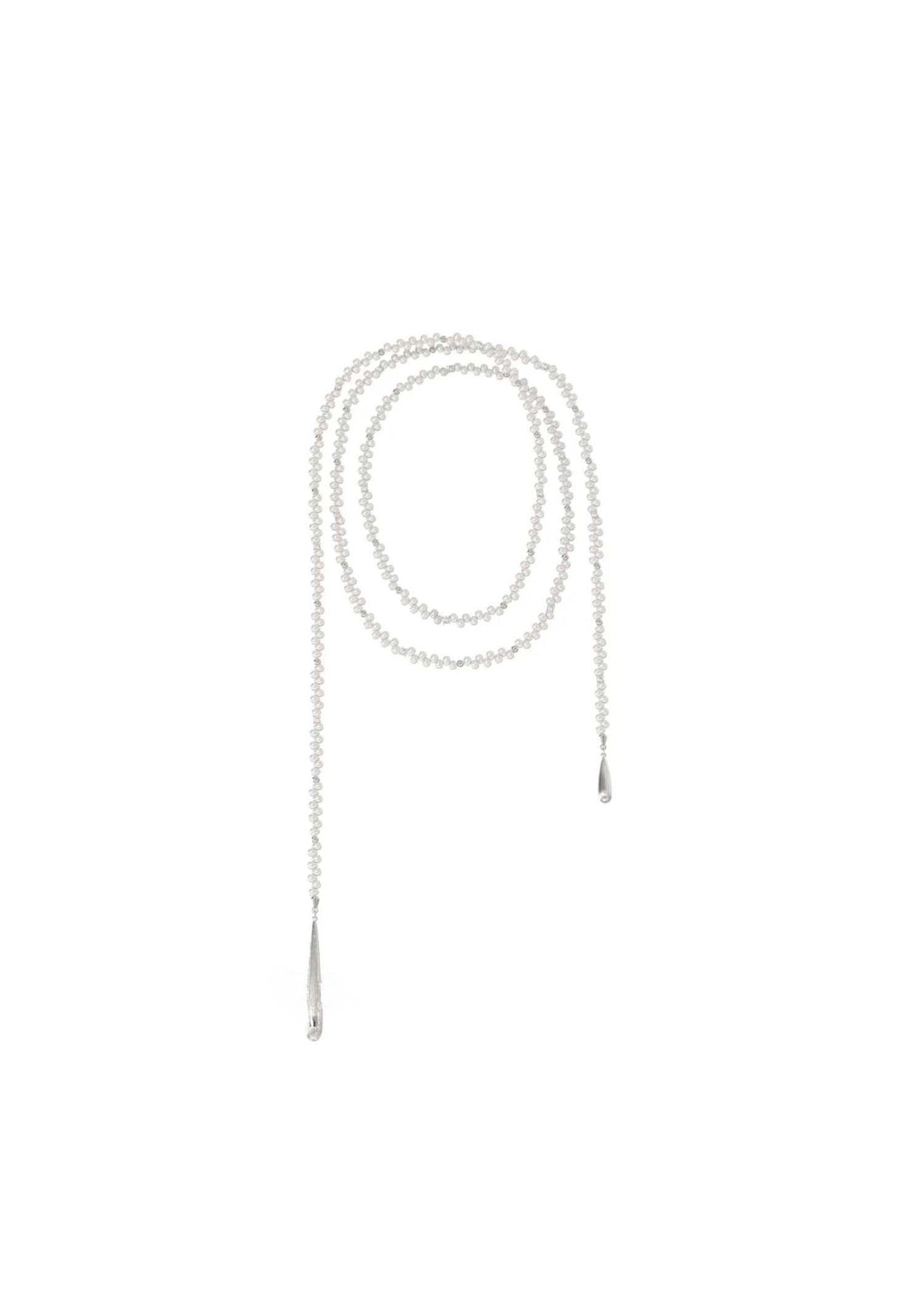 Natural Pearl Teardrop Wrap-Around Long Necklace