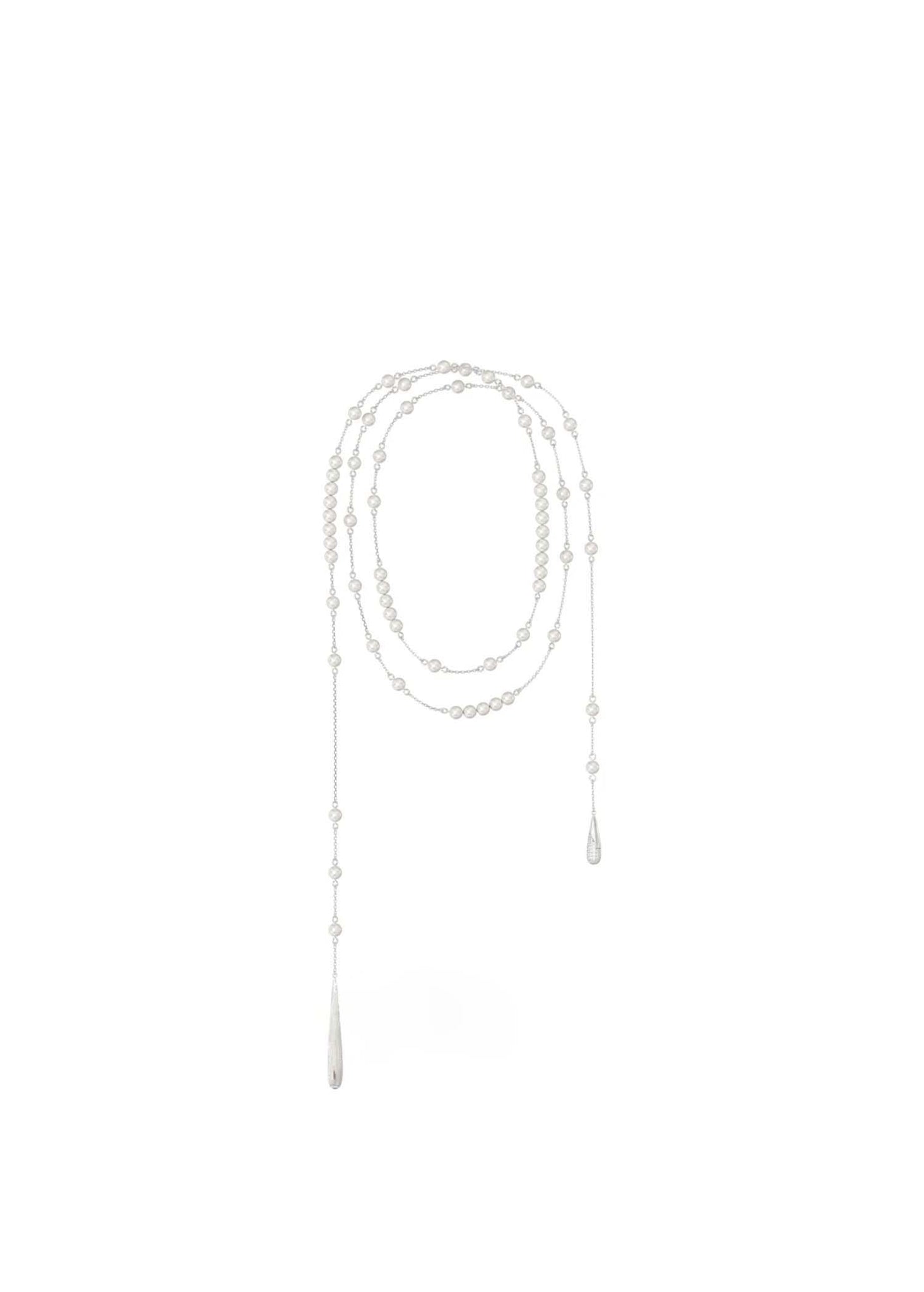 Brushed Teardrop Long Necklace