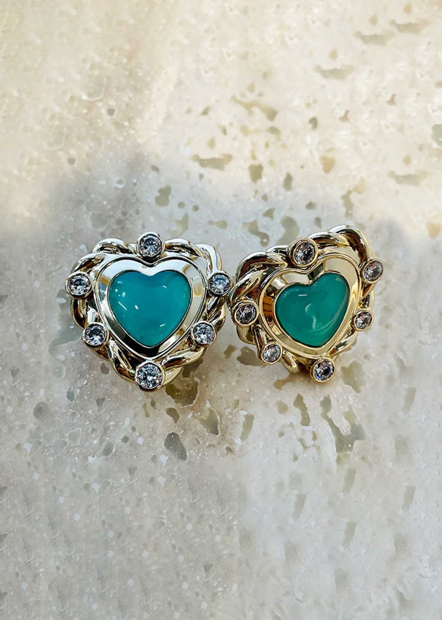 Blue Heart Amazonite Earrings