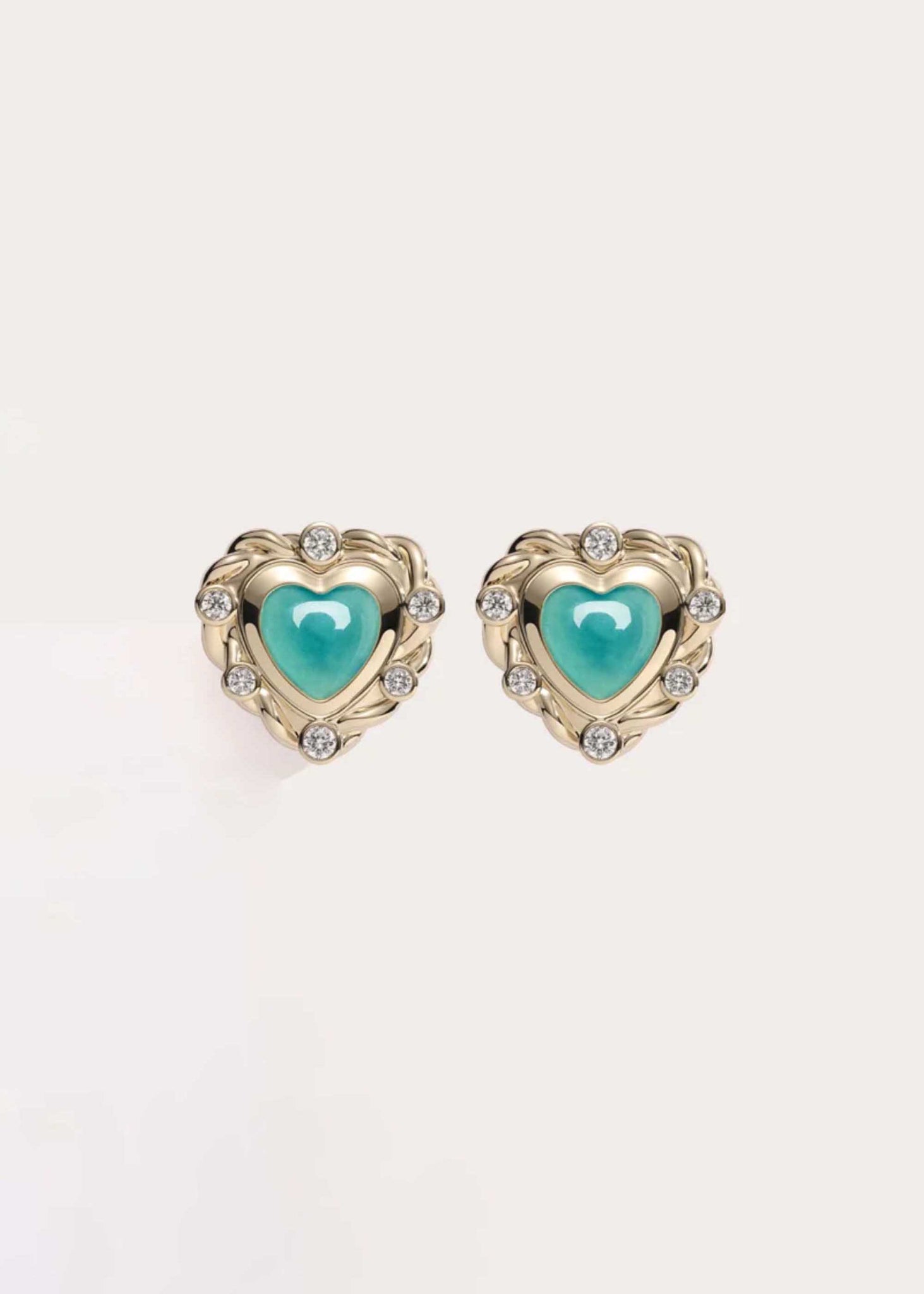 Blue Heart Amazonite Earrings