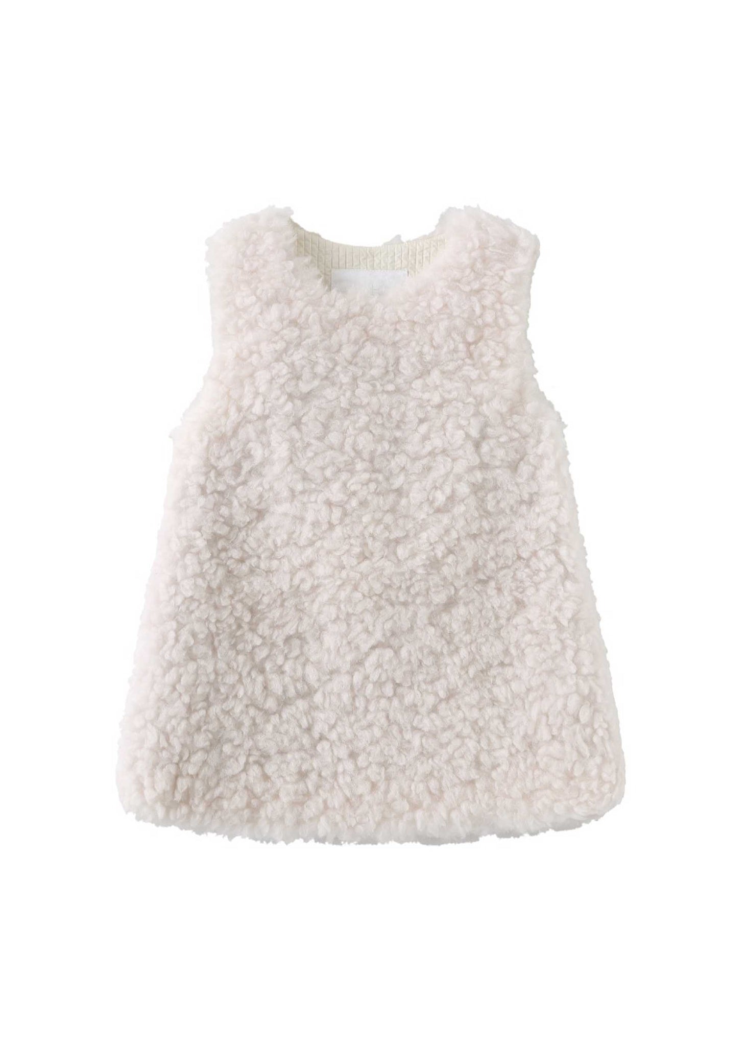 White Wool Kids Trapezoid Dress