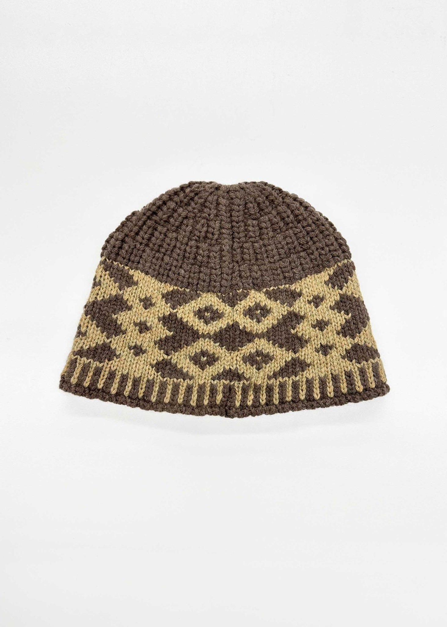 Brown Jacquard Beanie