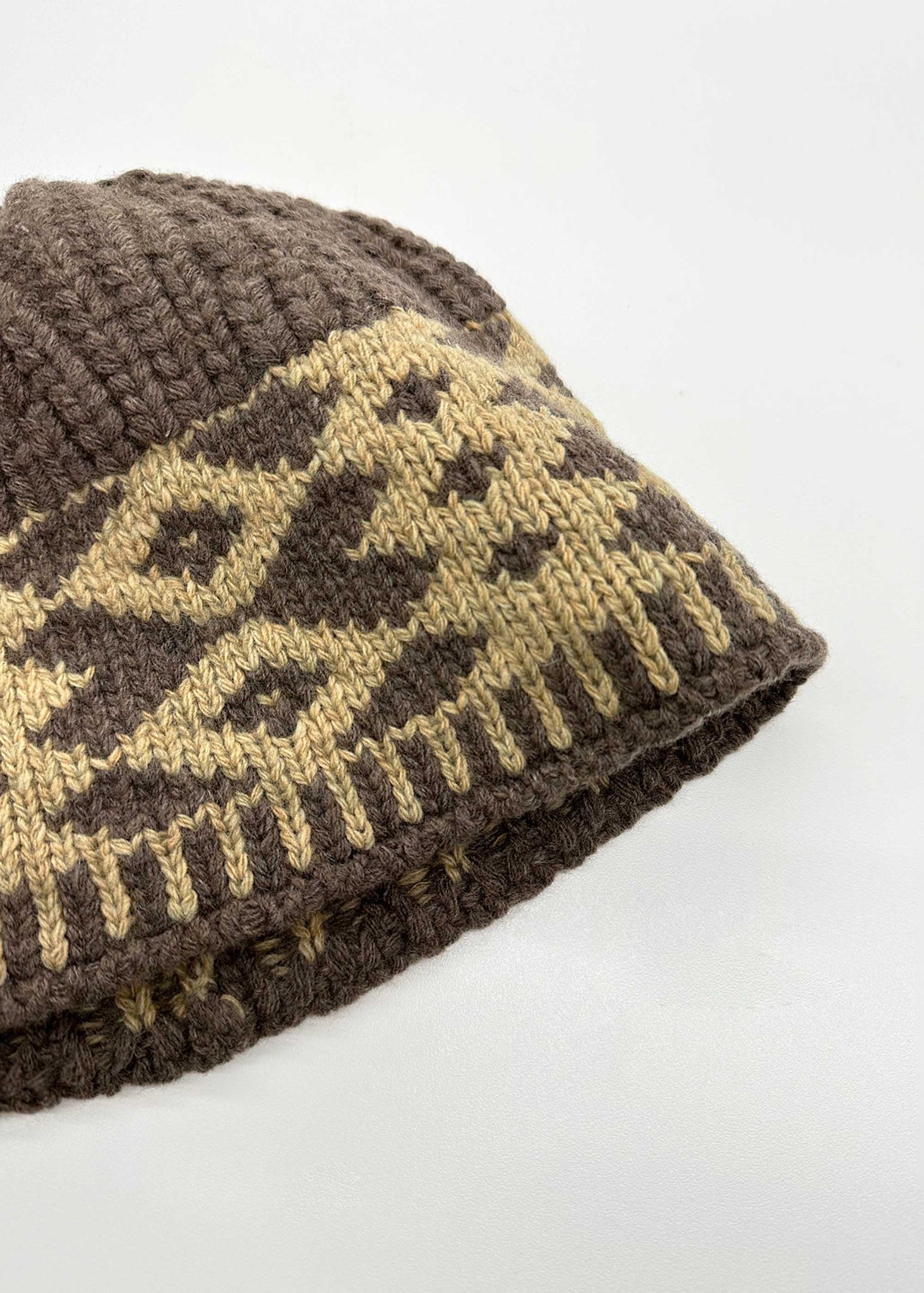 Brown Jacquard Beanie