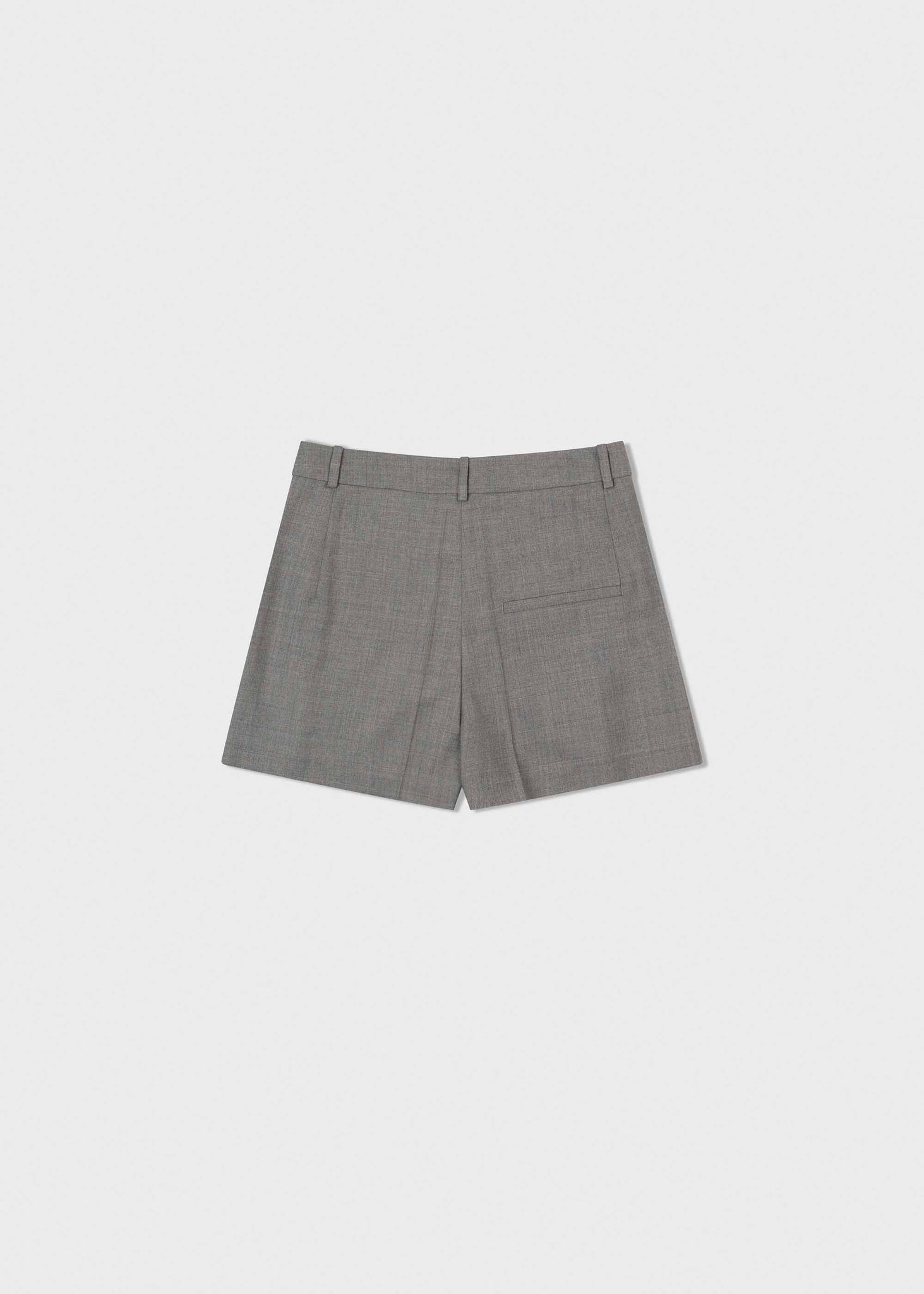 Grey Pleated Shorts