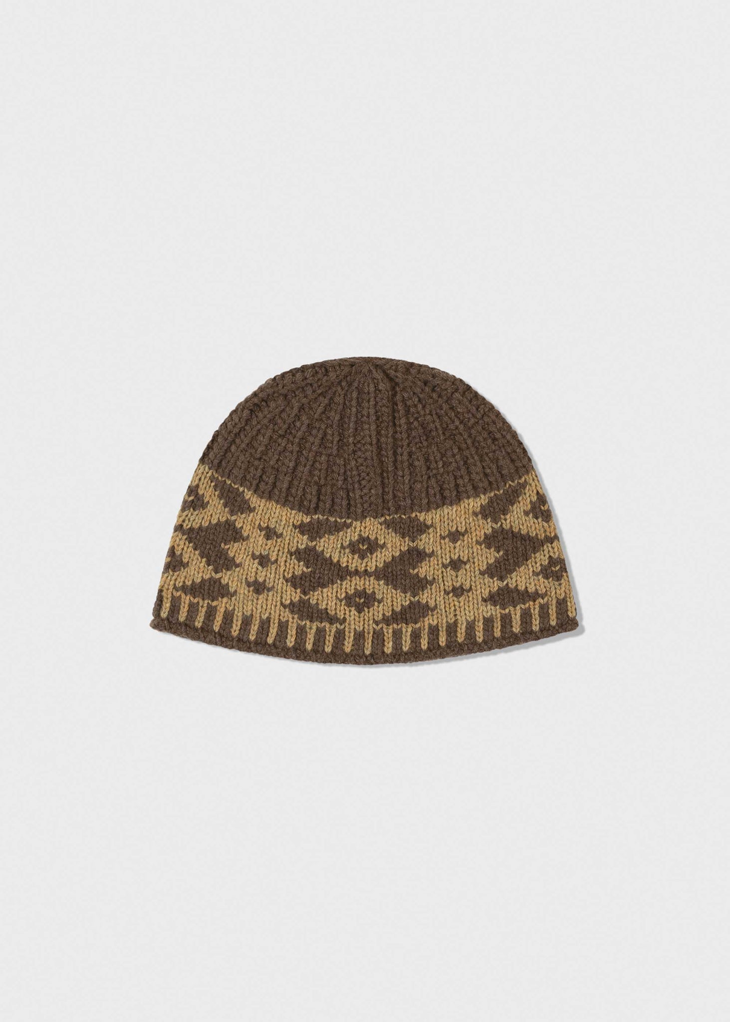 Brown Jacquard Beanie