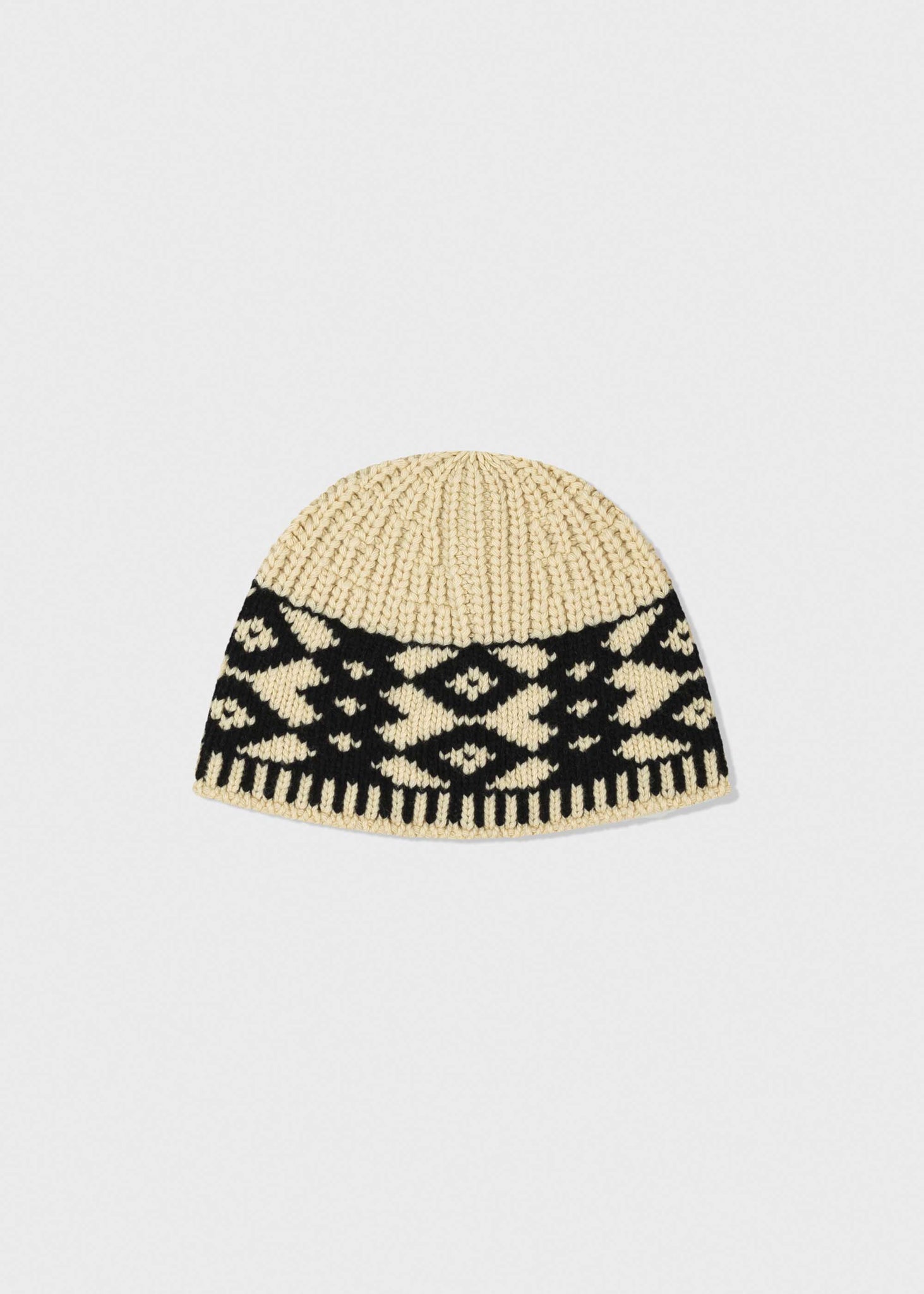 Beige Jacquard Beanie