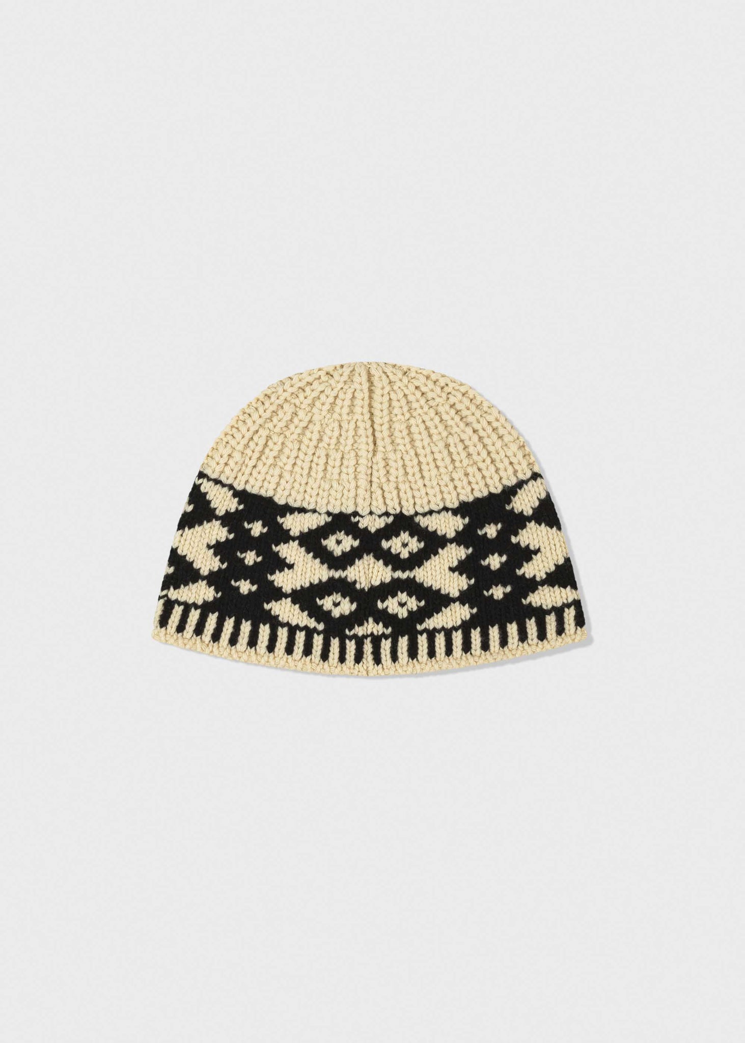 Beige Jacquard Beanie