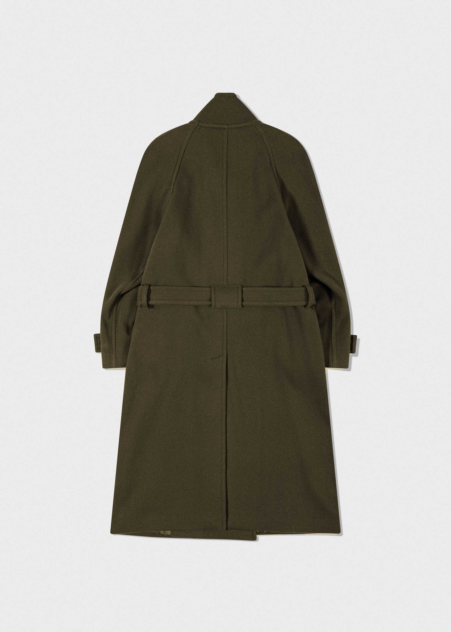 Khaki Belted Wrap Coat