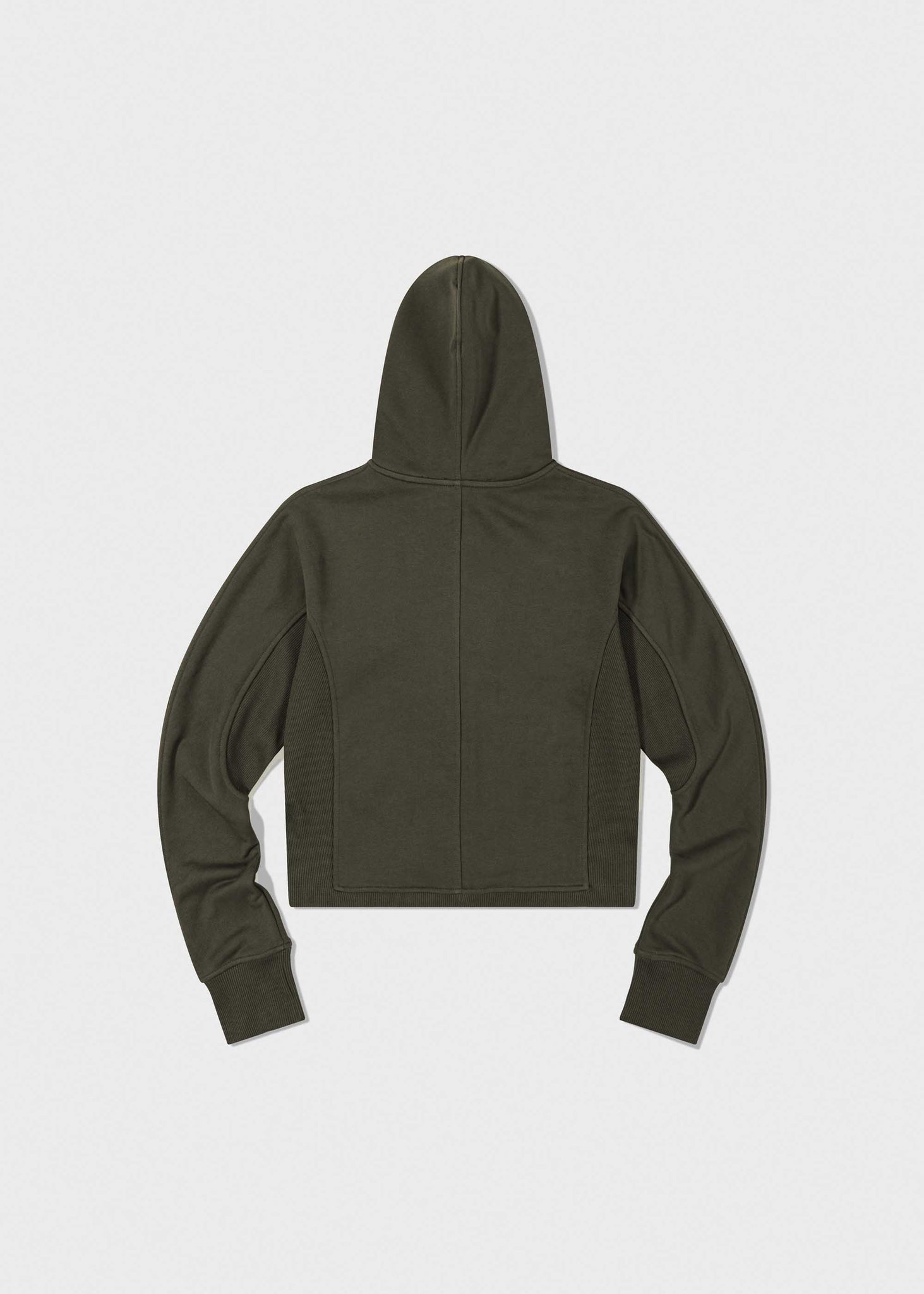 Grey Panelled Zip-Up Hoodie