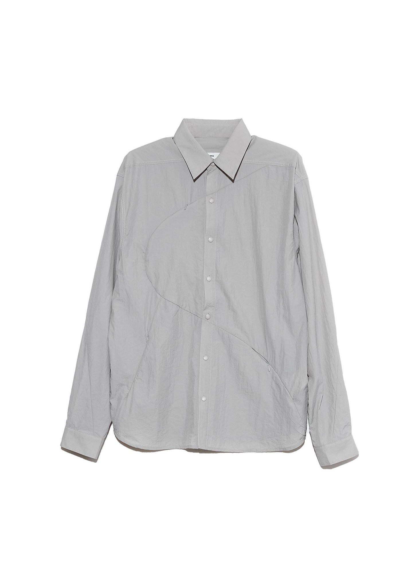 Grey Panelled Seam Shirt