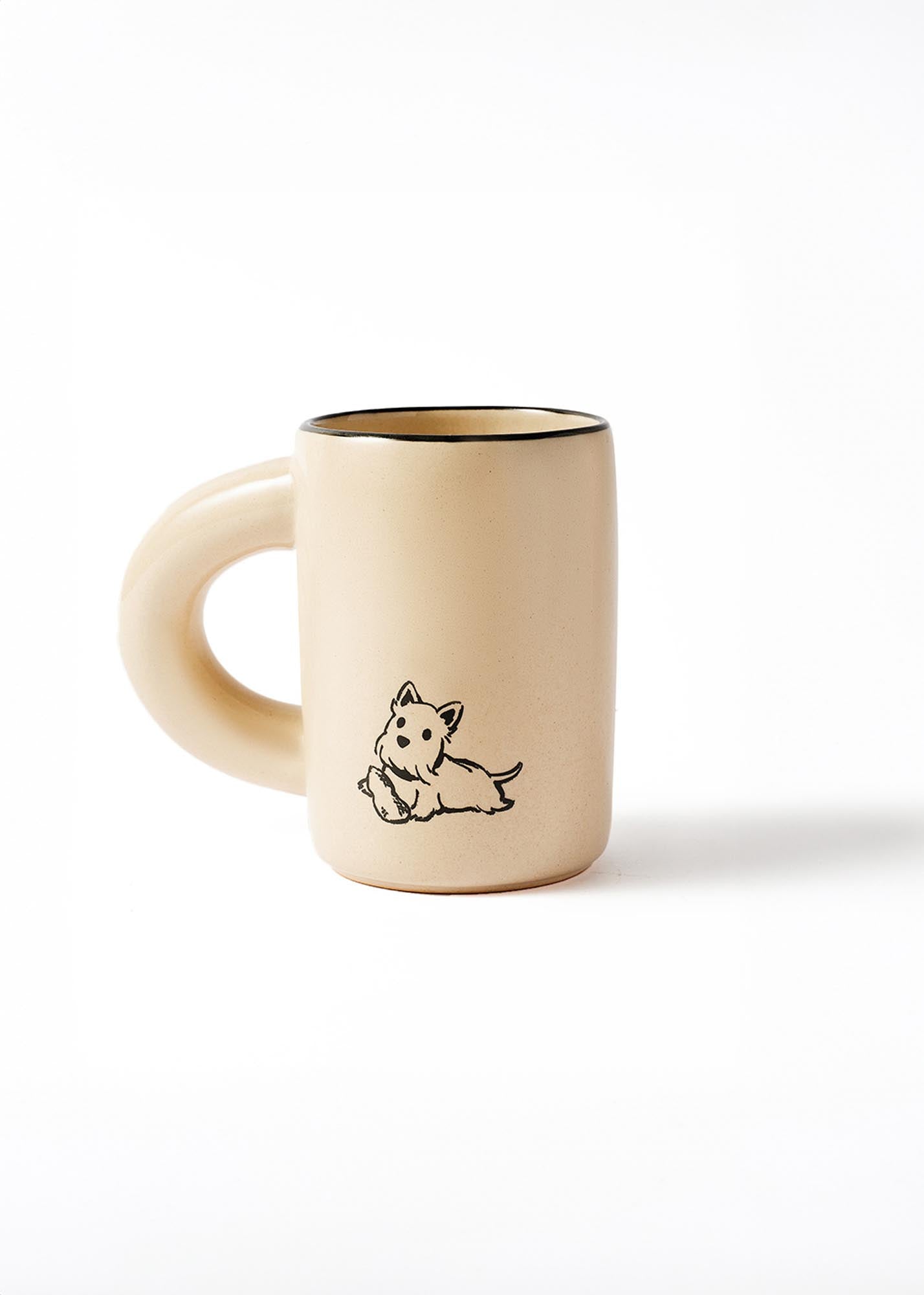 Beige & Black West Highland Dog Macaroni Mug