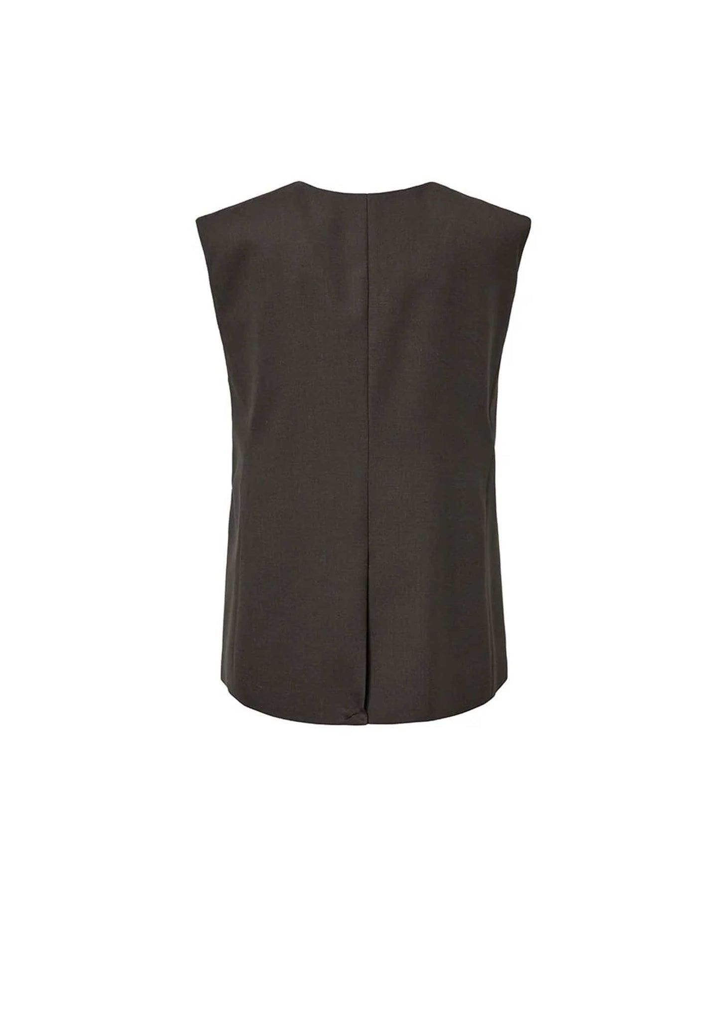 Brown Oversized Button Up Vest