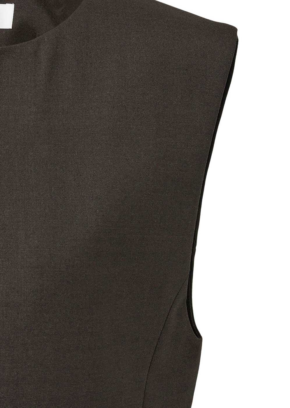 Brown Oversized Button Up Vest