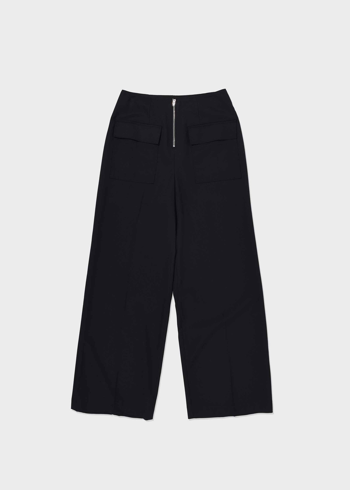 Black 4-Pocket Wide Trousers