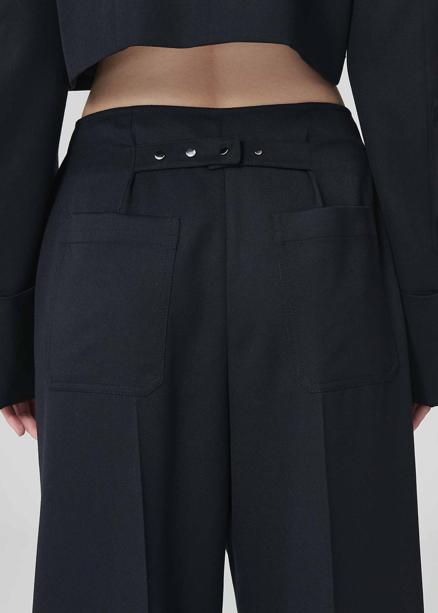 Black 4-Pocket Wide Trousers