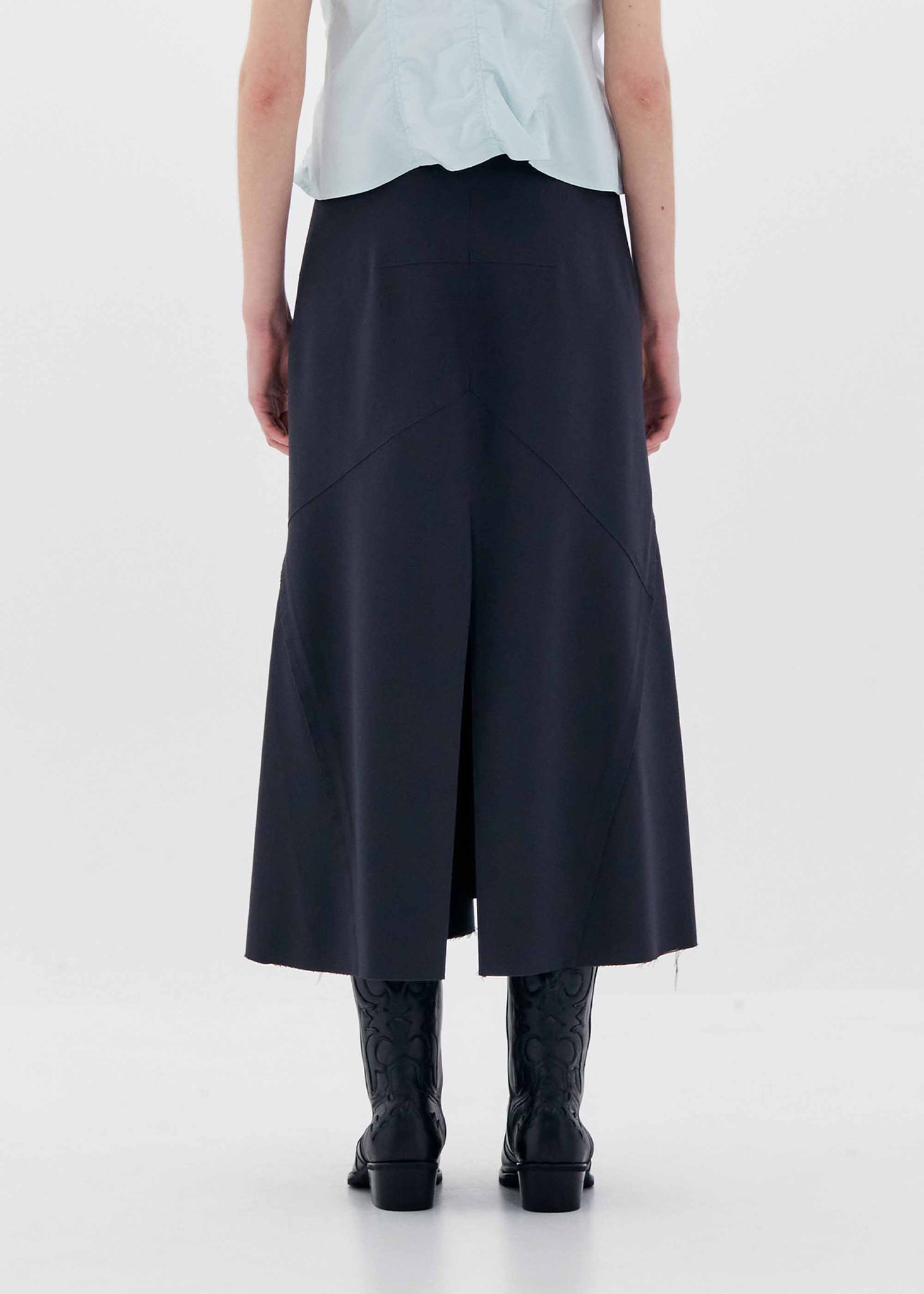 Charcoal Flared Midi Skirt